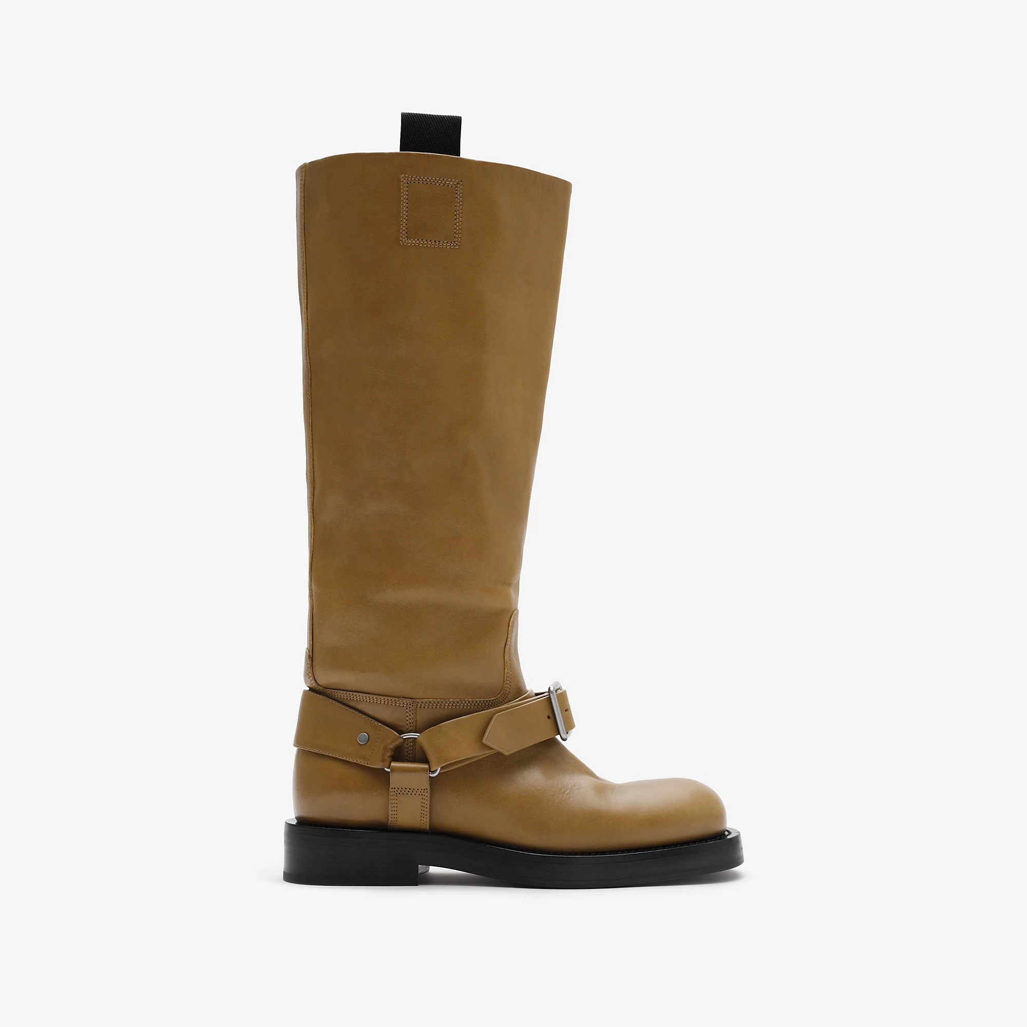 Leather Saddle High Boots