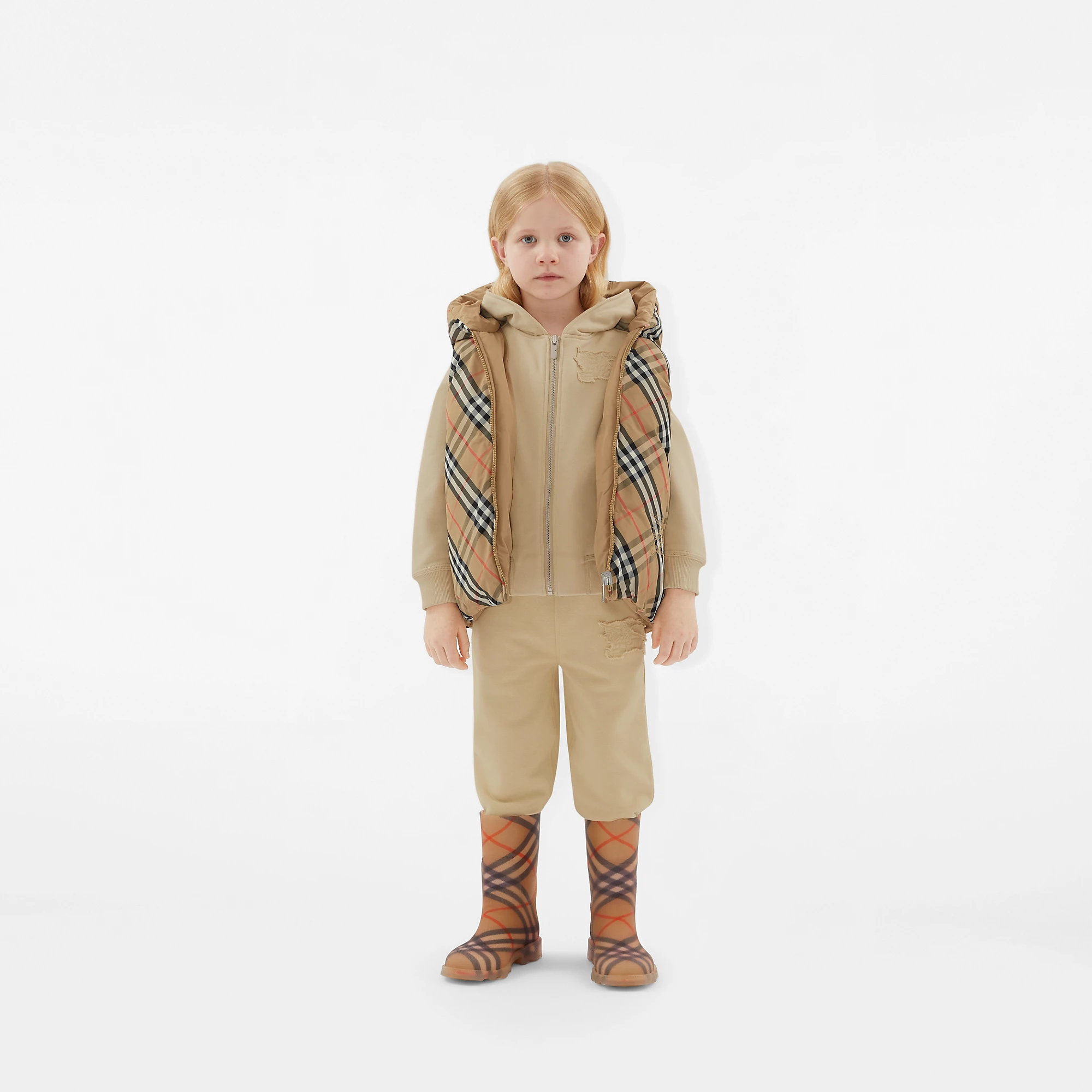 Reversible Check Nylon Padded Gilet