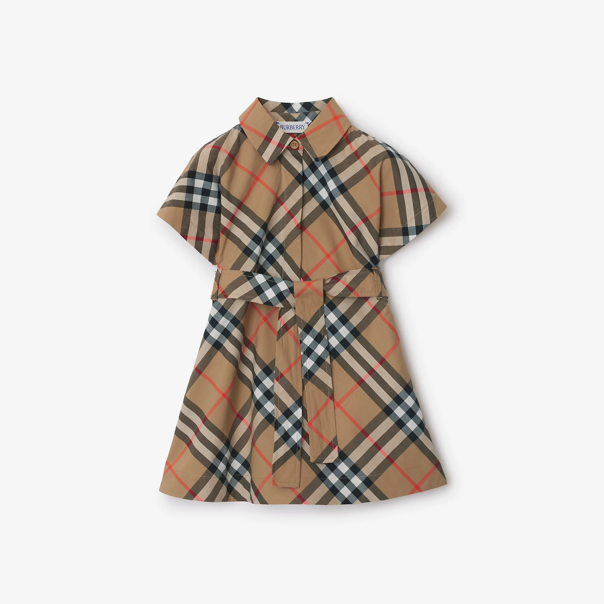 Check Cotton Shirt Dress