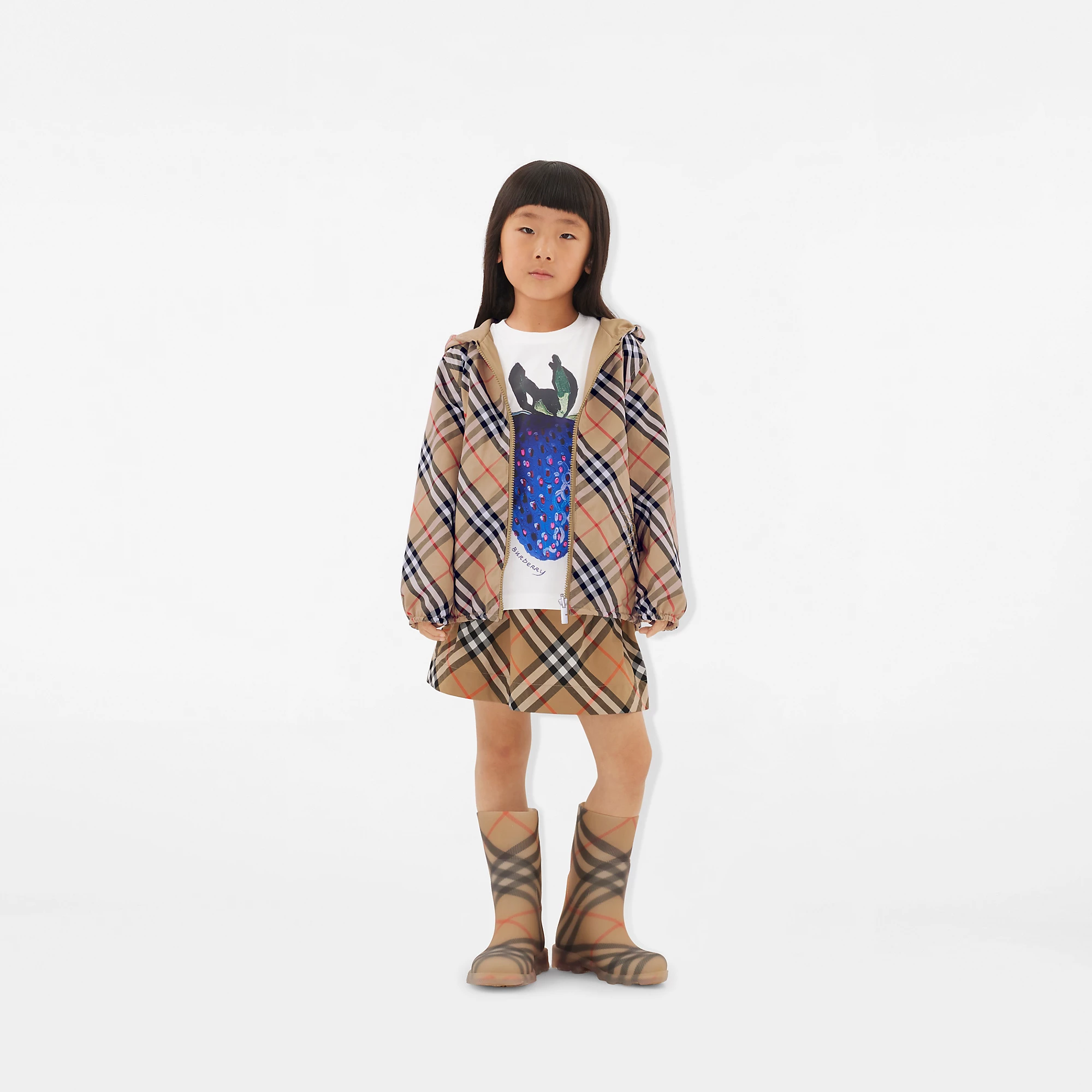 Reversible Check Cotton Blend Jacket