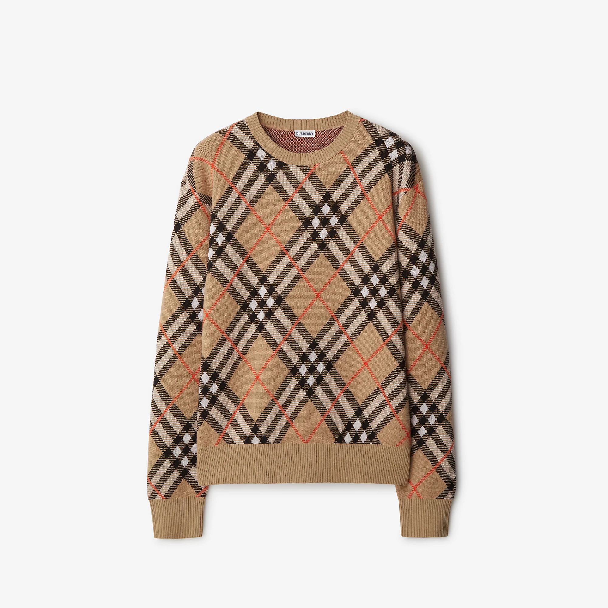 Check Wool Mohair Blend Sweater
