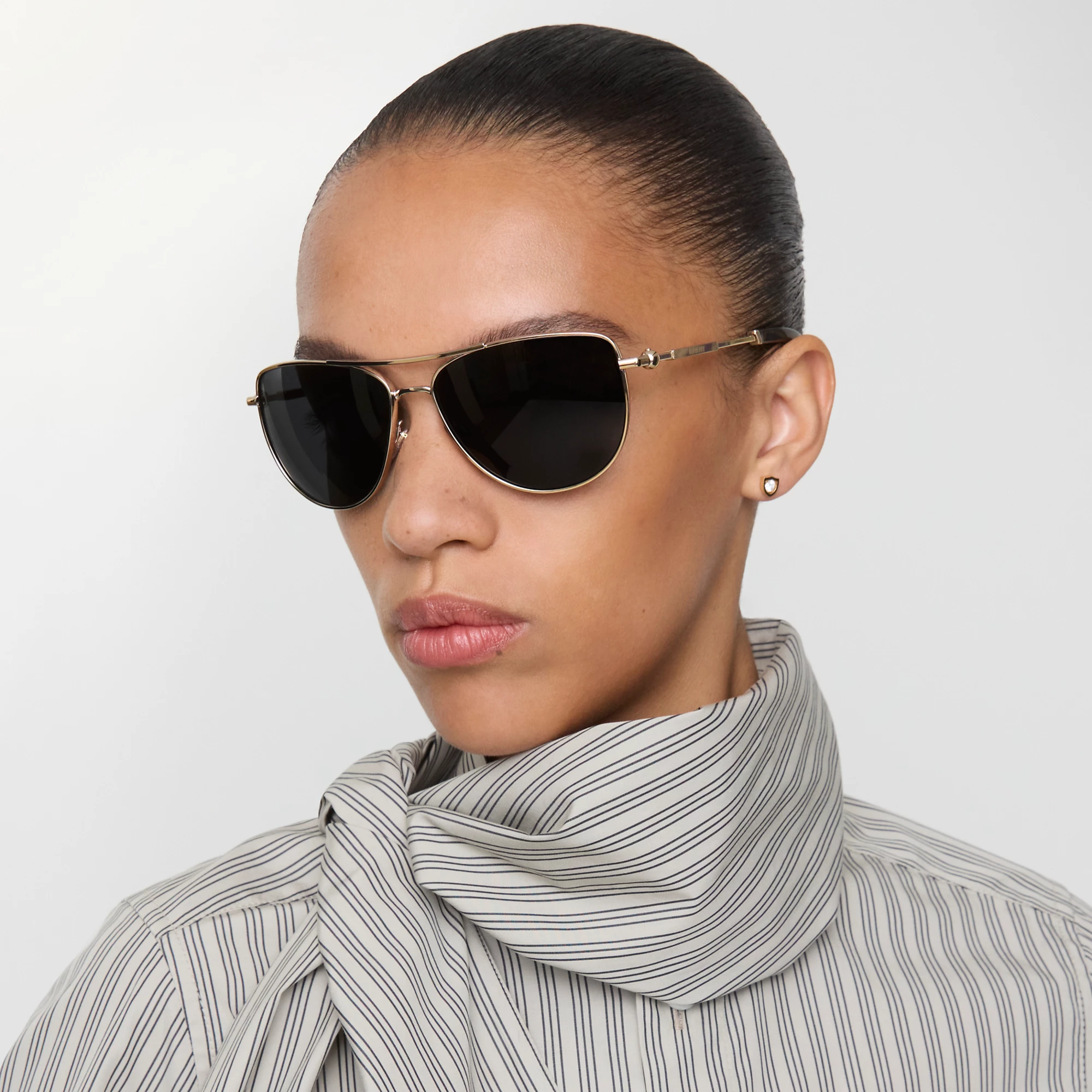 Metal Logo Square Sunglasses