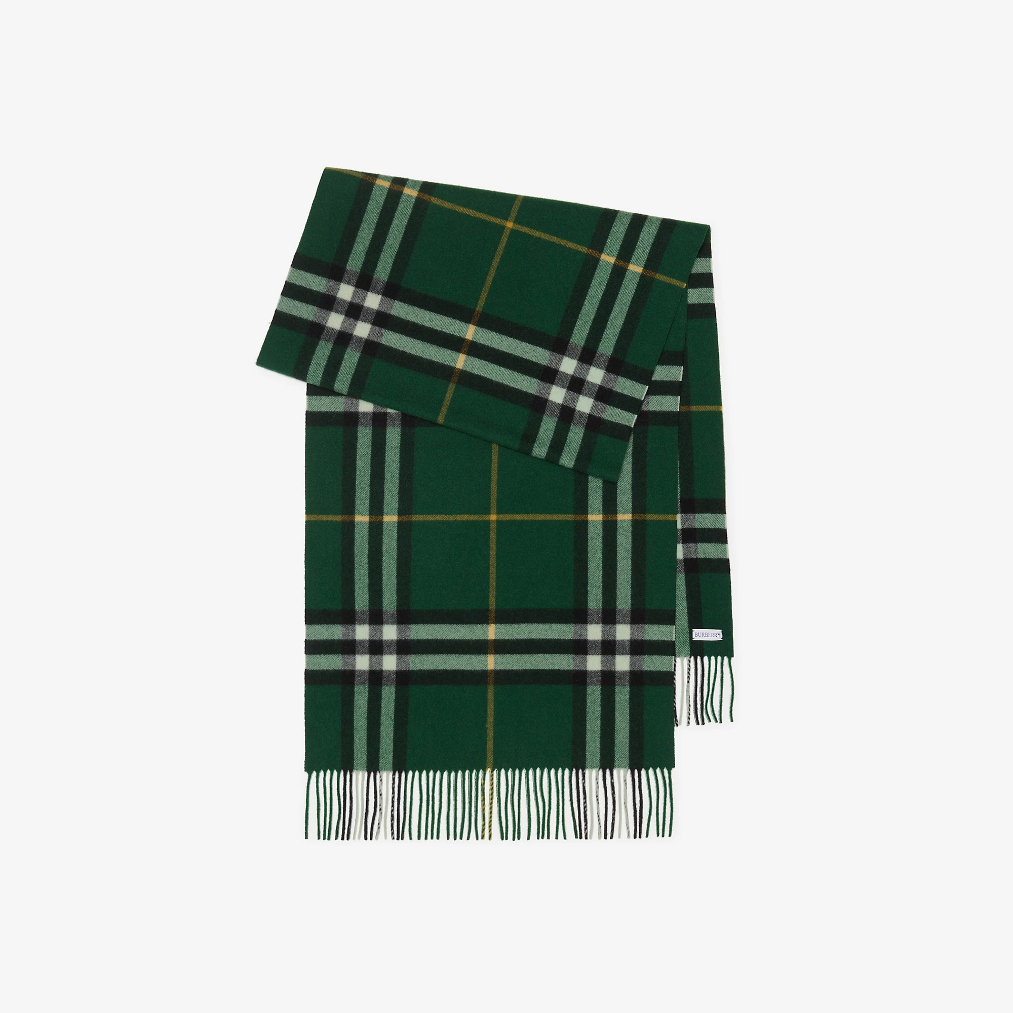 Wide Check Cashmere Scarf
