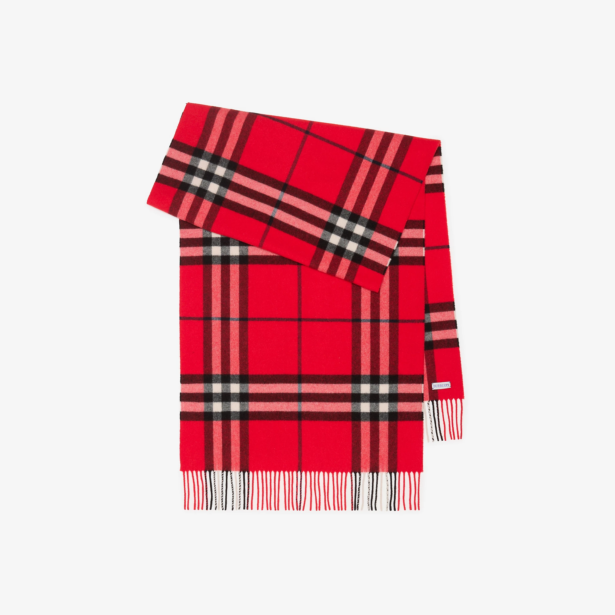 Wide Check Cashmere Scarf