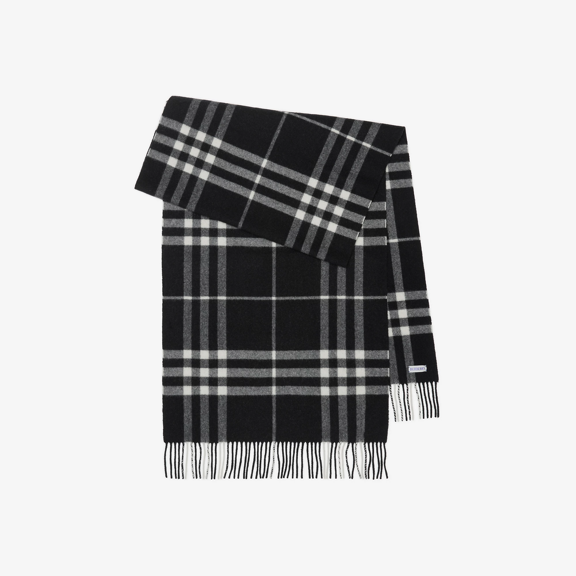 Wide Check Cashmere Scarf