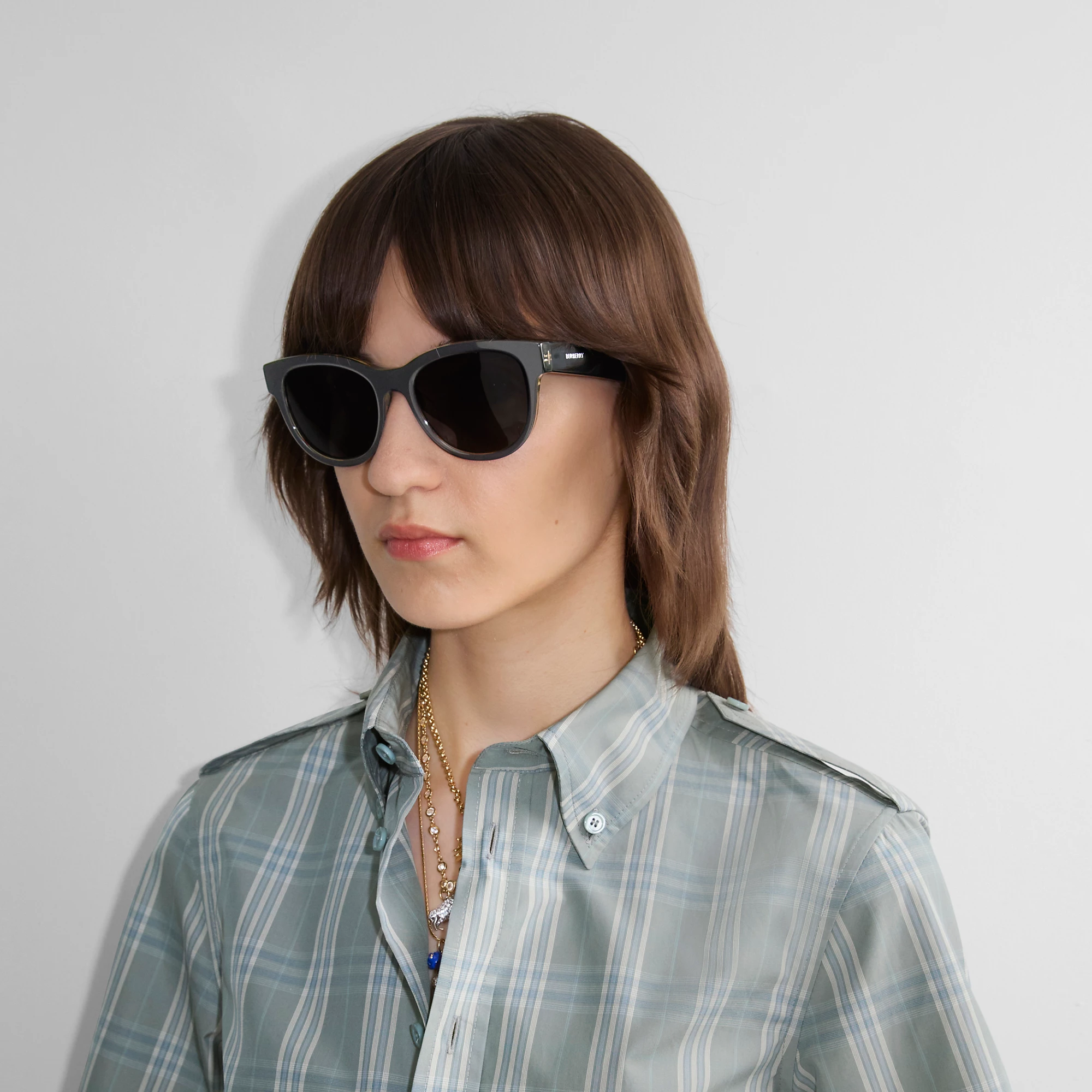 Check Round Sunglasses