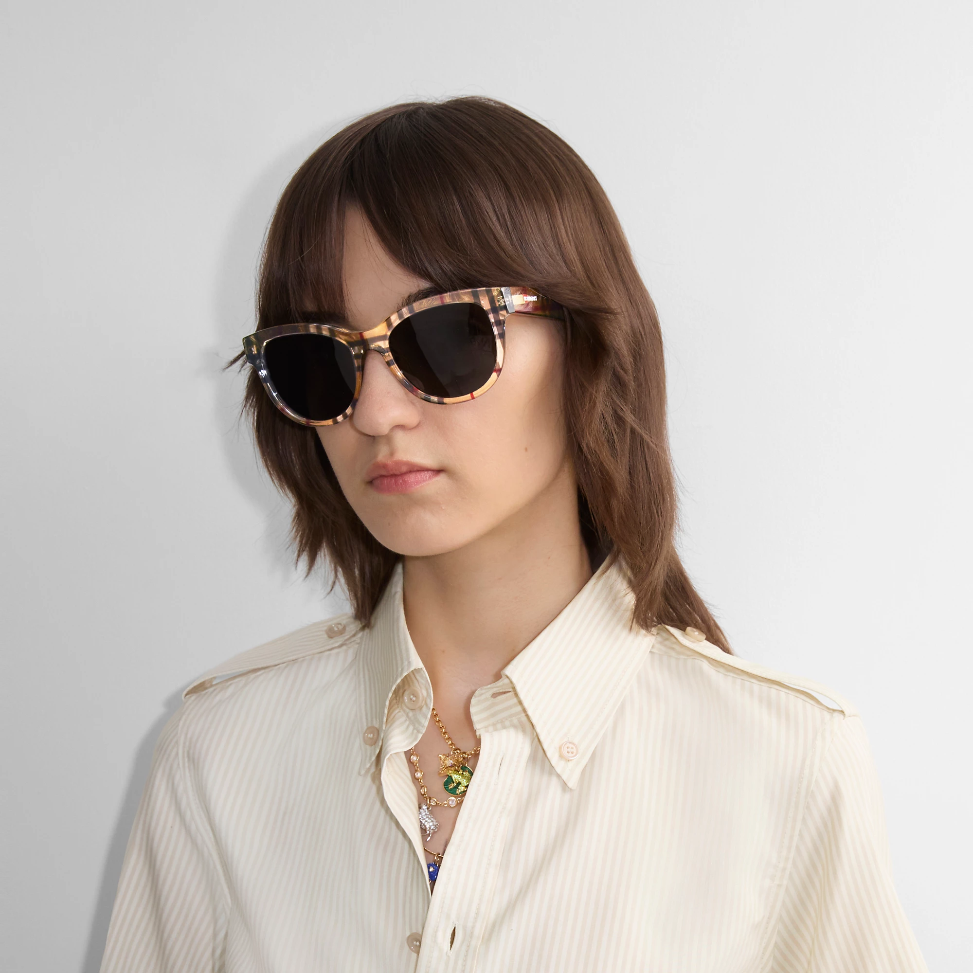 Check Round Sunglasses