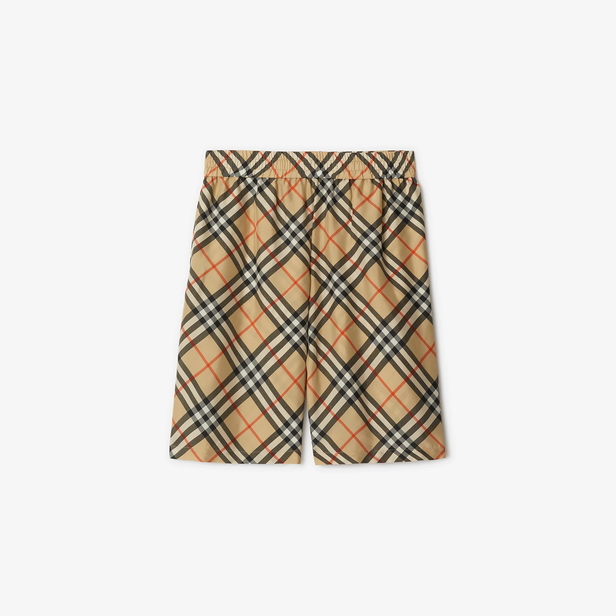 Check Silk Shorts