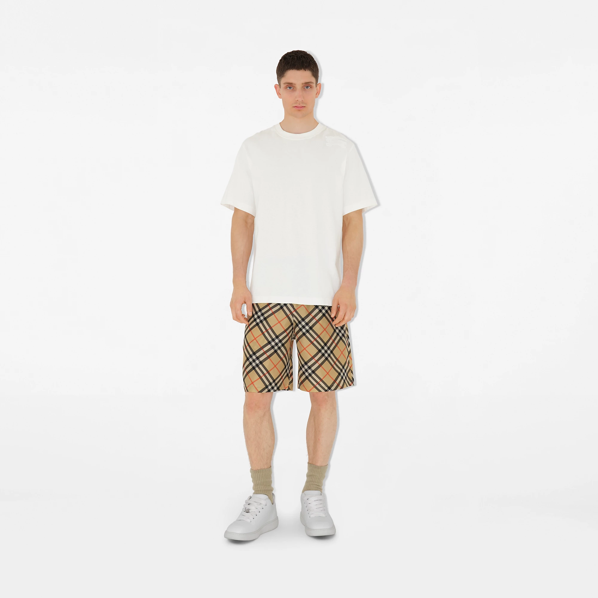 Check Silk Shorts