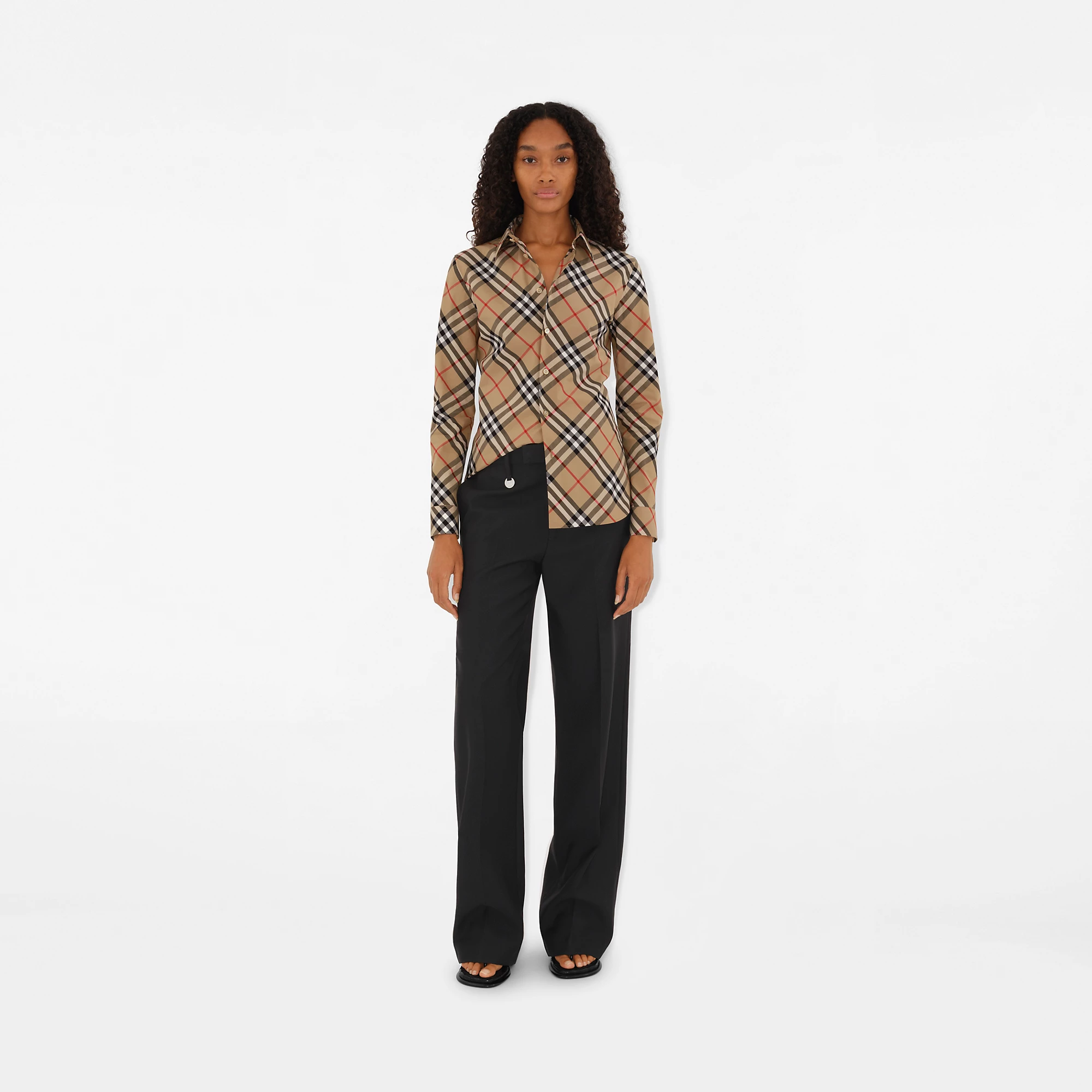Slim Fit Check Cotton Shirt