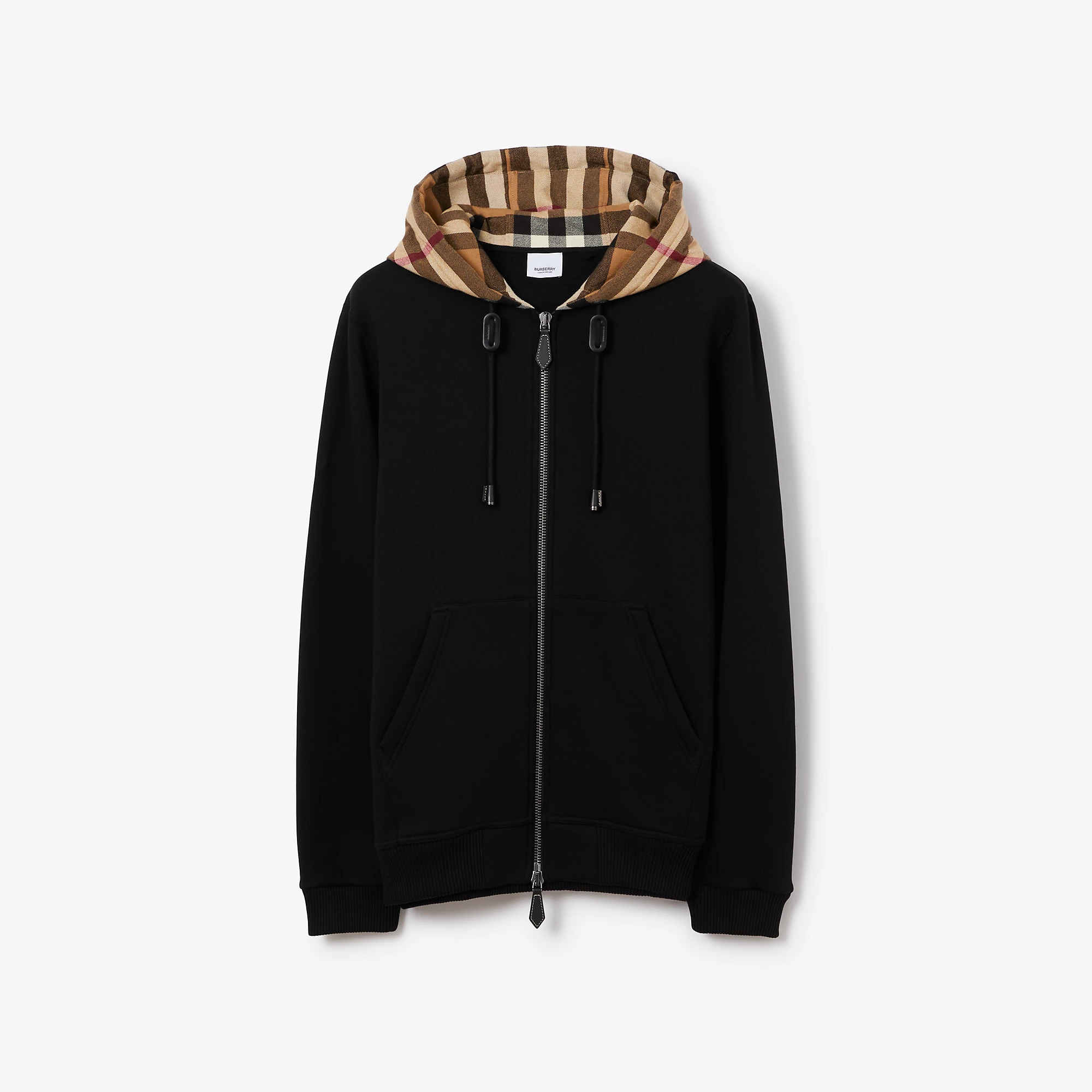 Check Hood Cotton Blend Zip Hoodie