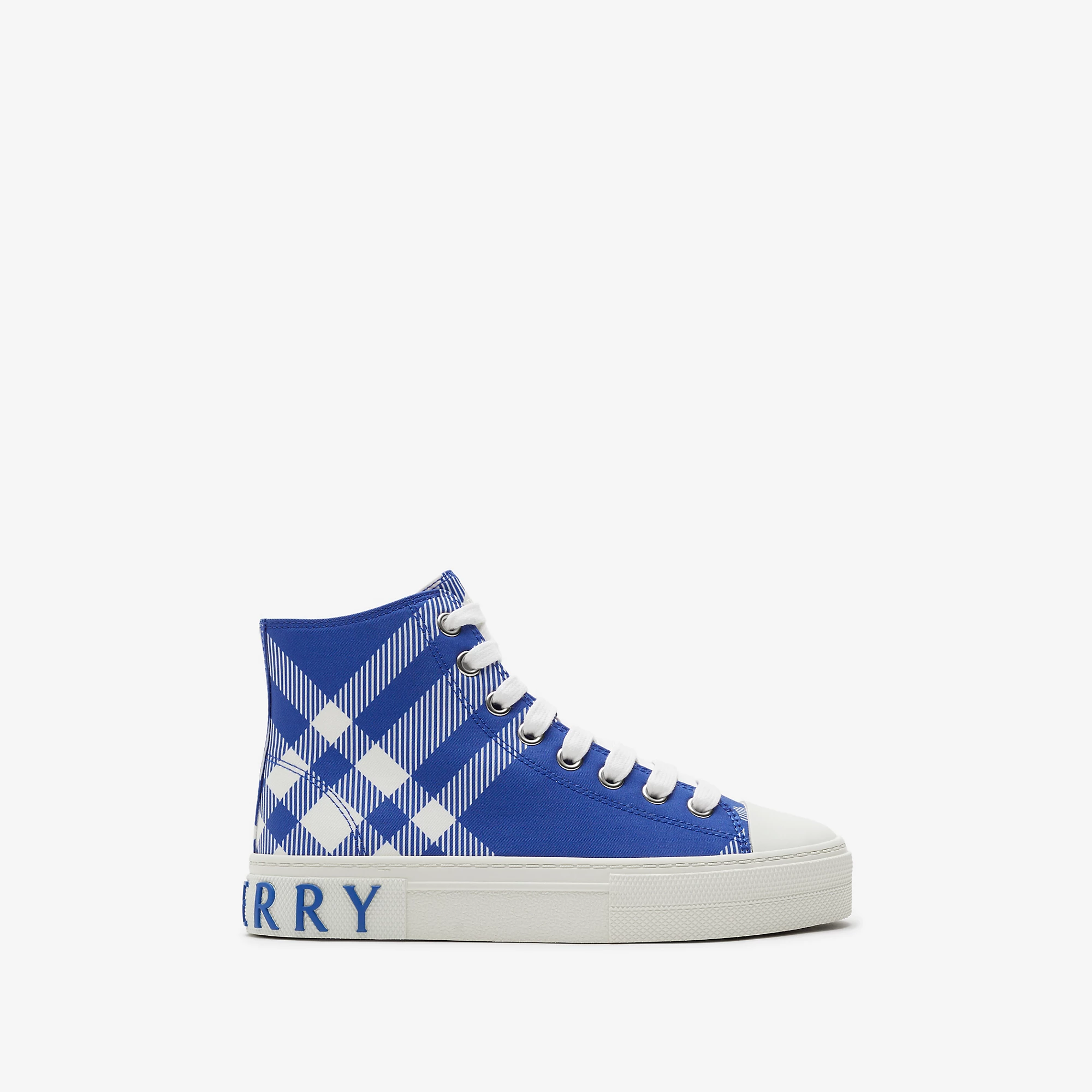 Check Gabardine High-top Sneakers