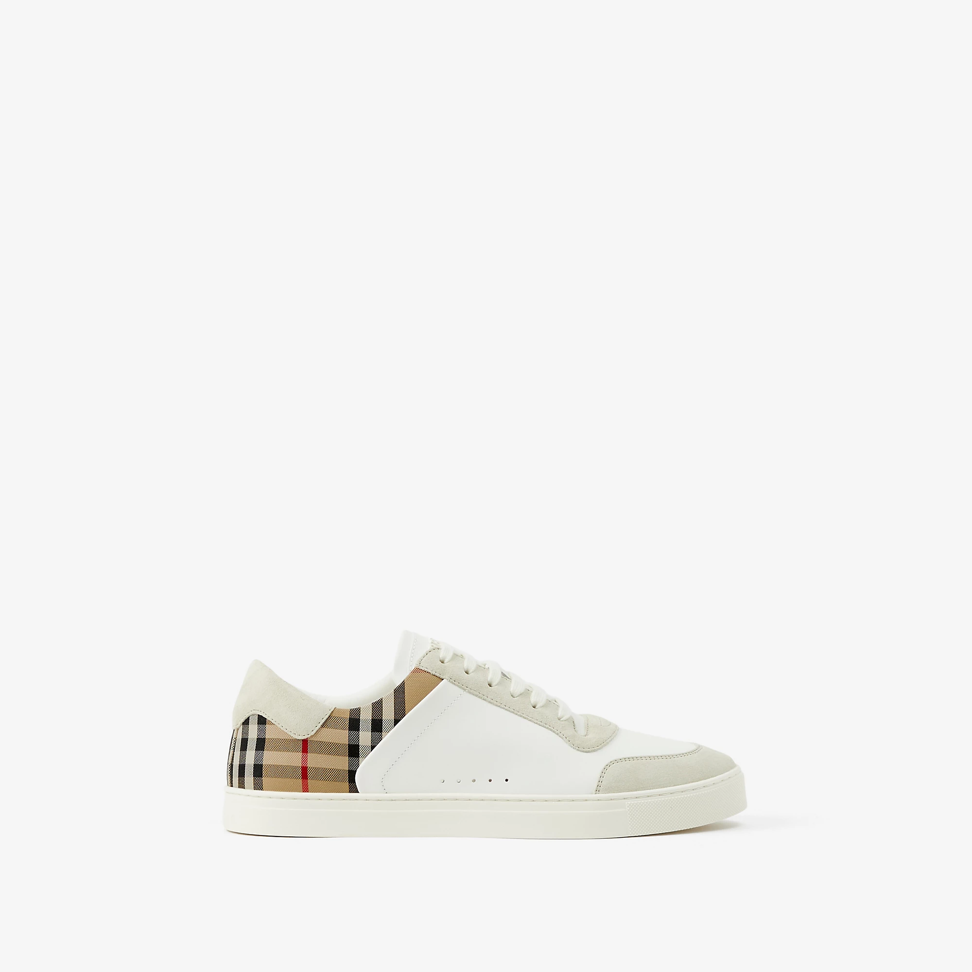 Leather, Suede and Check Sneakers
