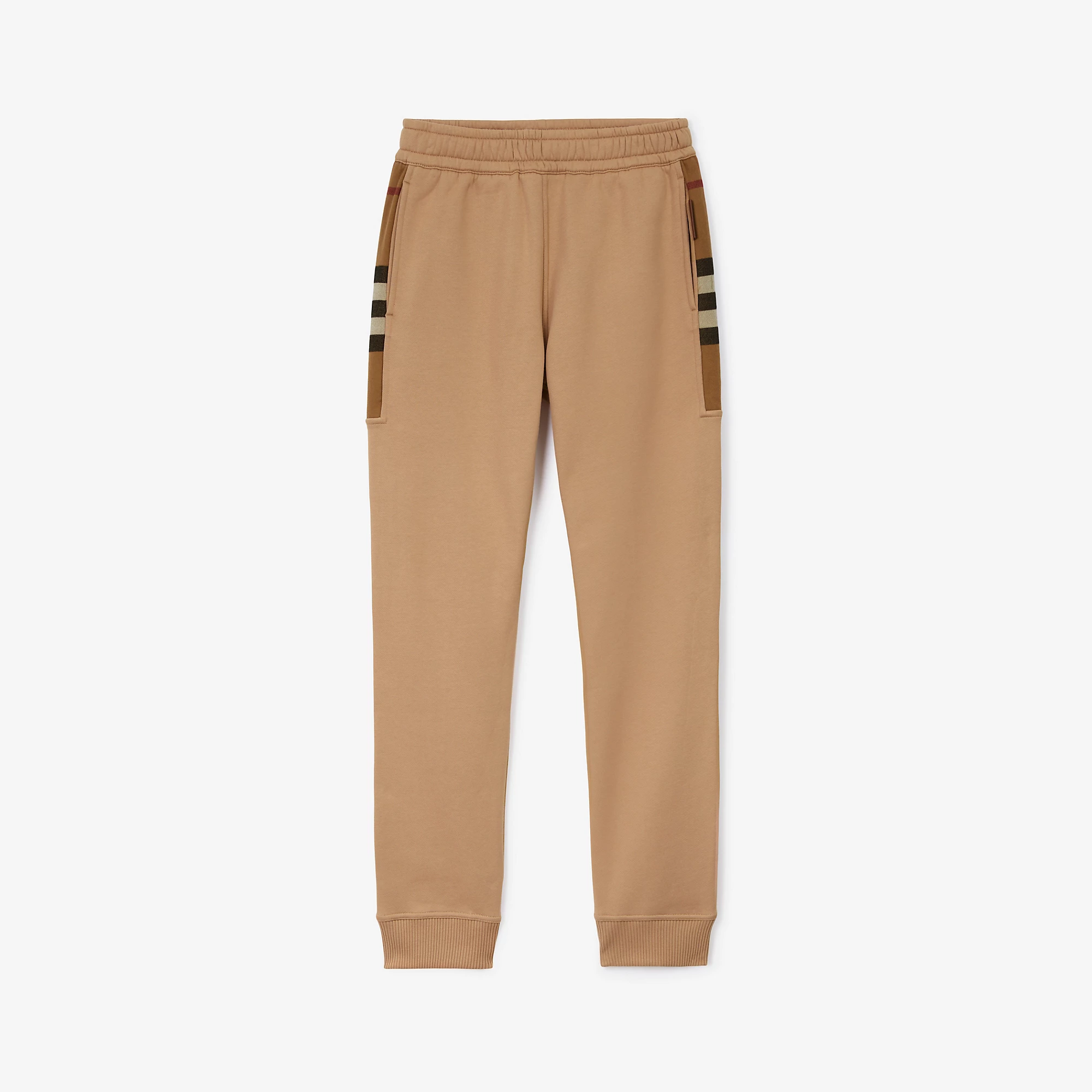 Check Panel Cotton Blend Jogging Pants