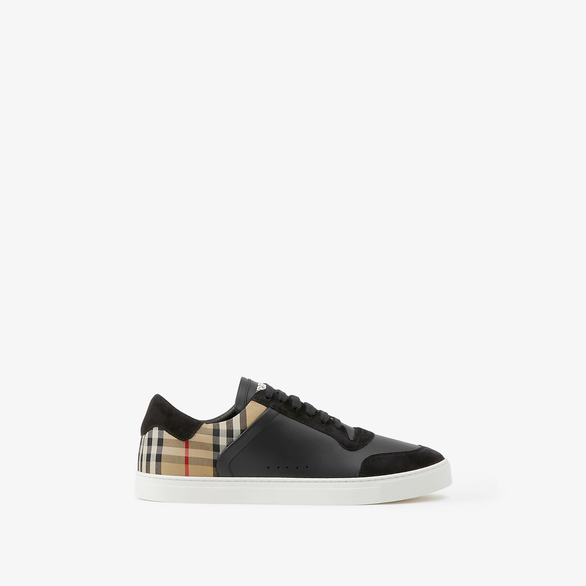 Leather, Suede and Check Sneakers