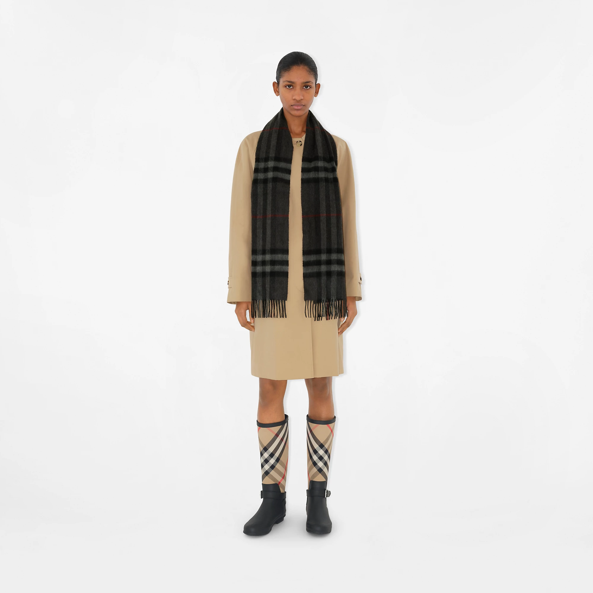 Check Cashmere Scarf