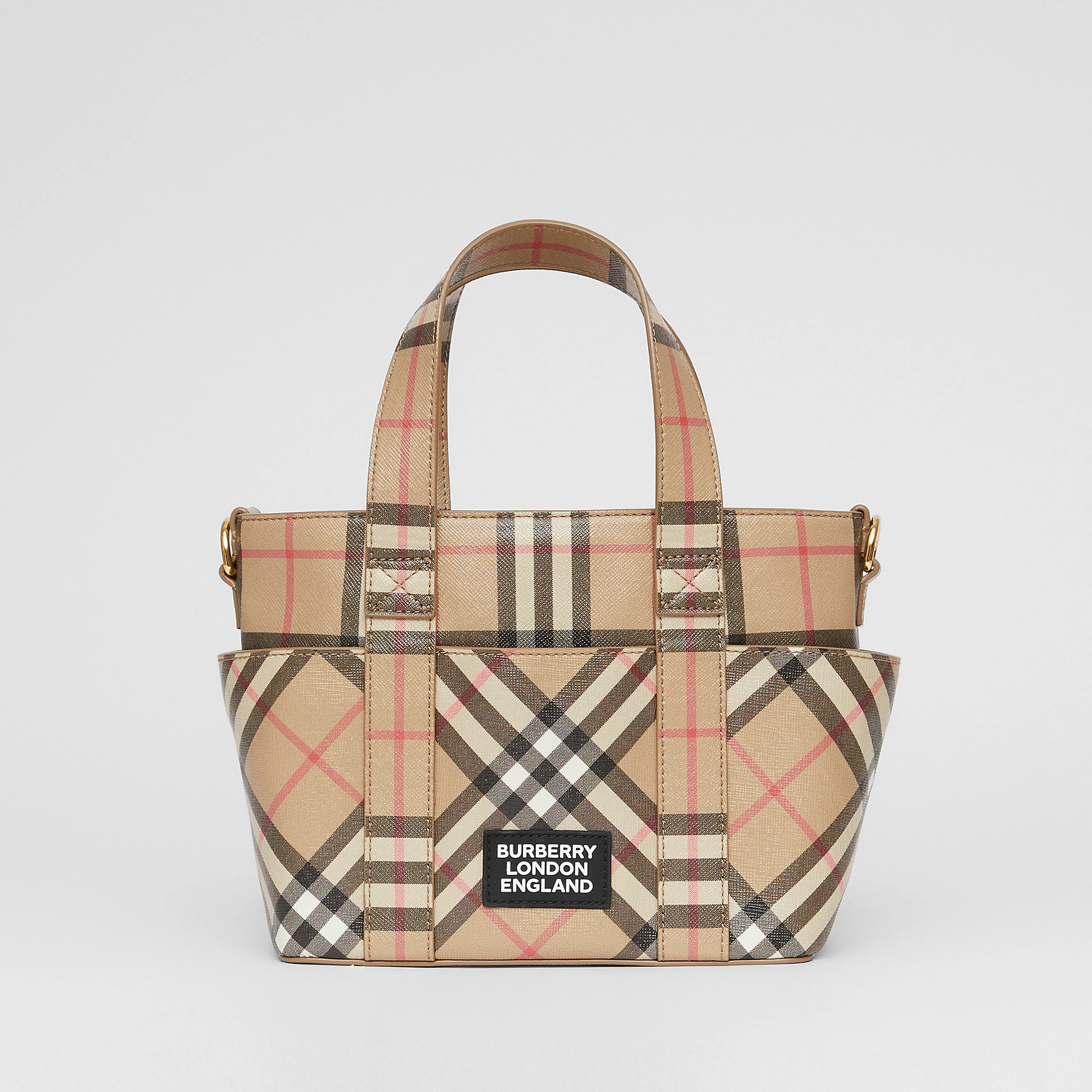 Logo AppliquÃ© Vintage Check E-canvas Tote