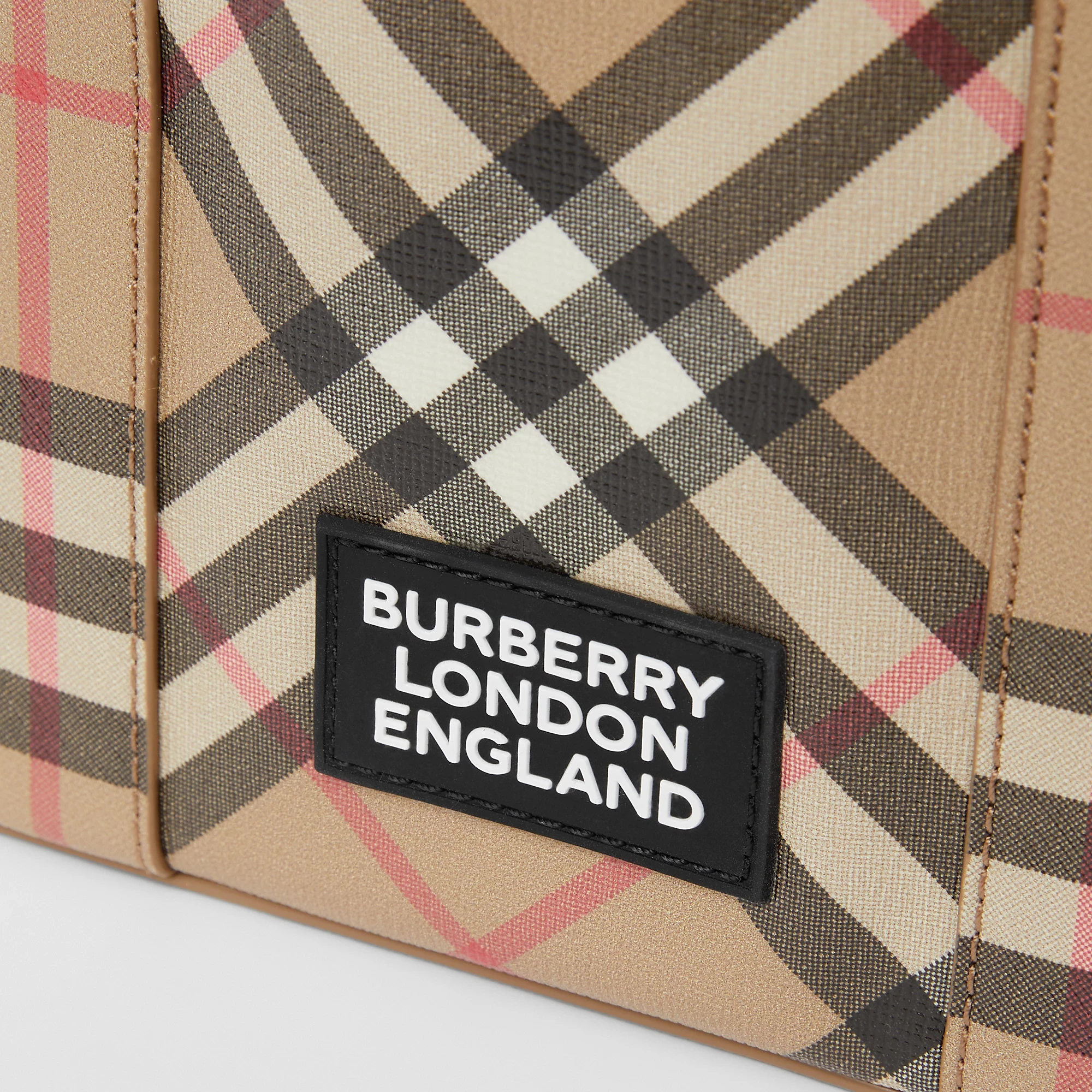 Logo AppliquÃ© Vintage Check E-canvas Tote