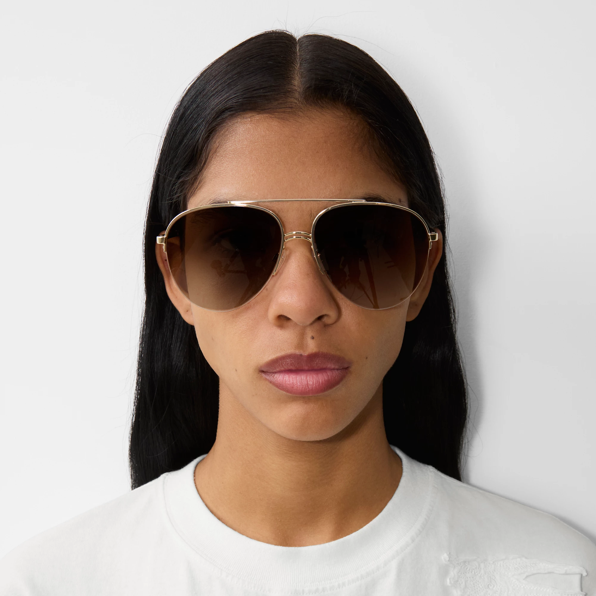 Check Detail Aviator Sunglasses