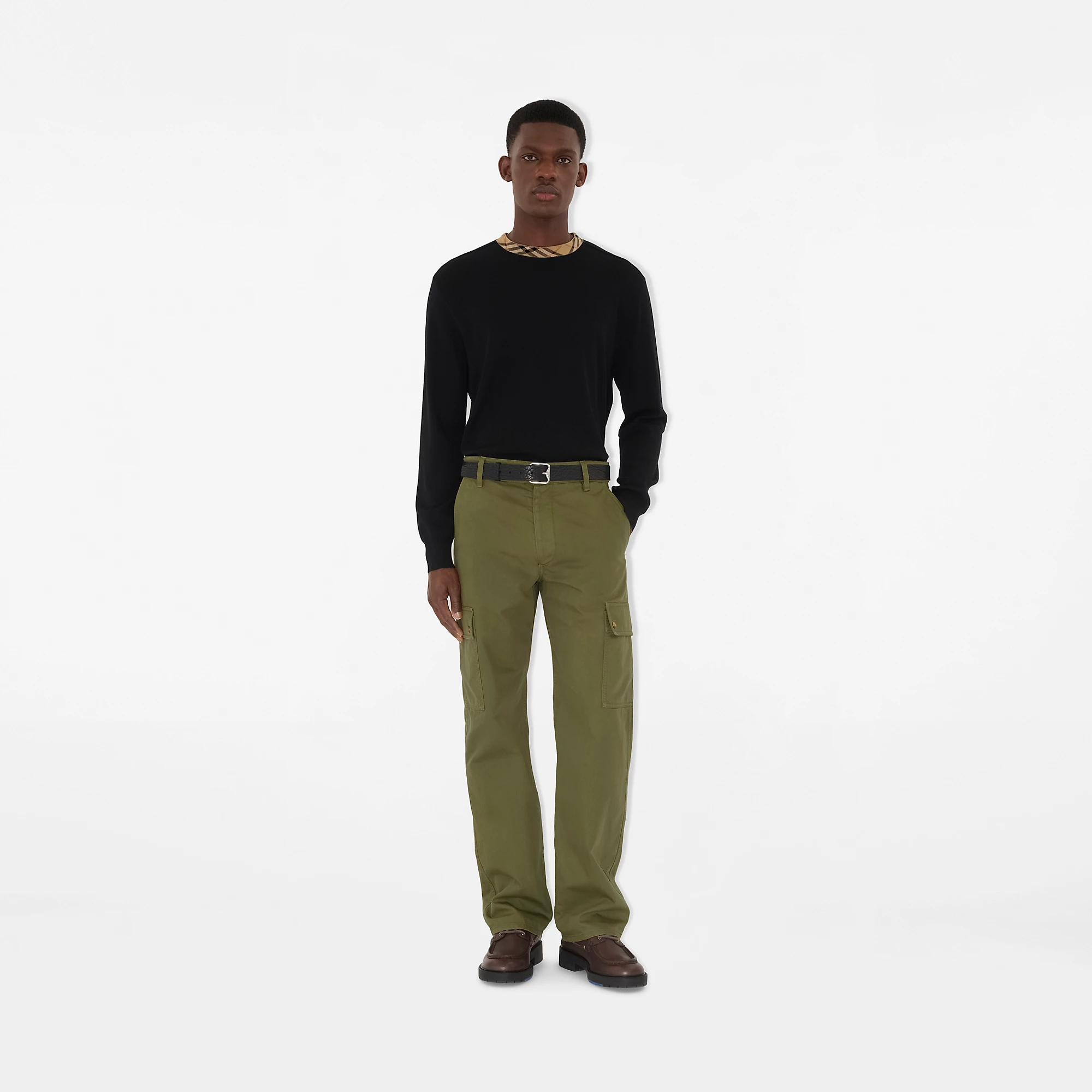 Gabardine Cargo Trousers
