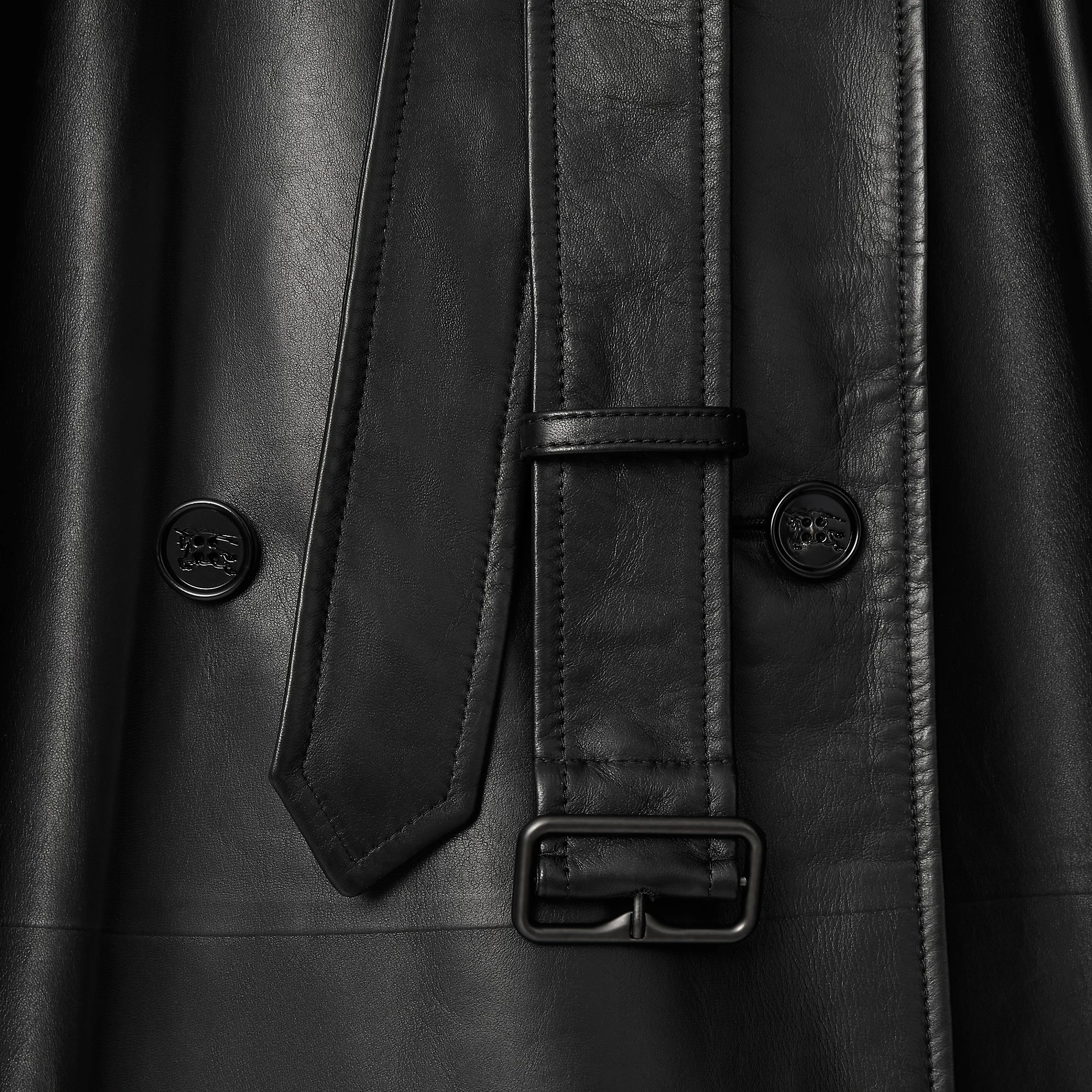 Long Leather Castleford Trench Coat
