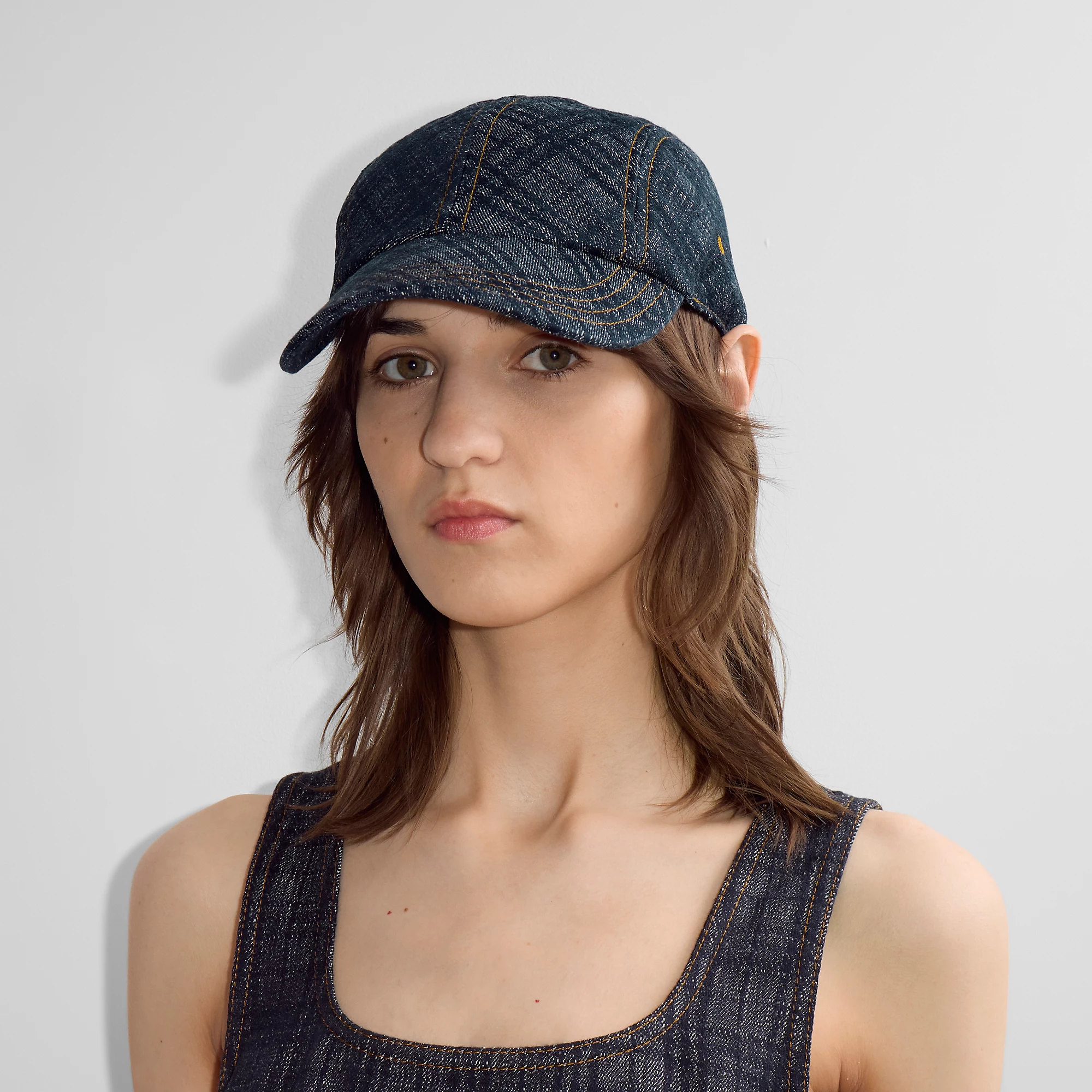 Check Denim Baseball Cap