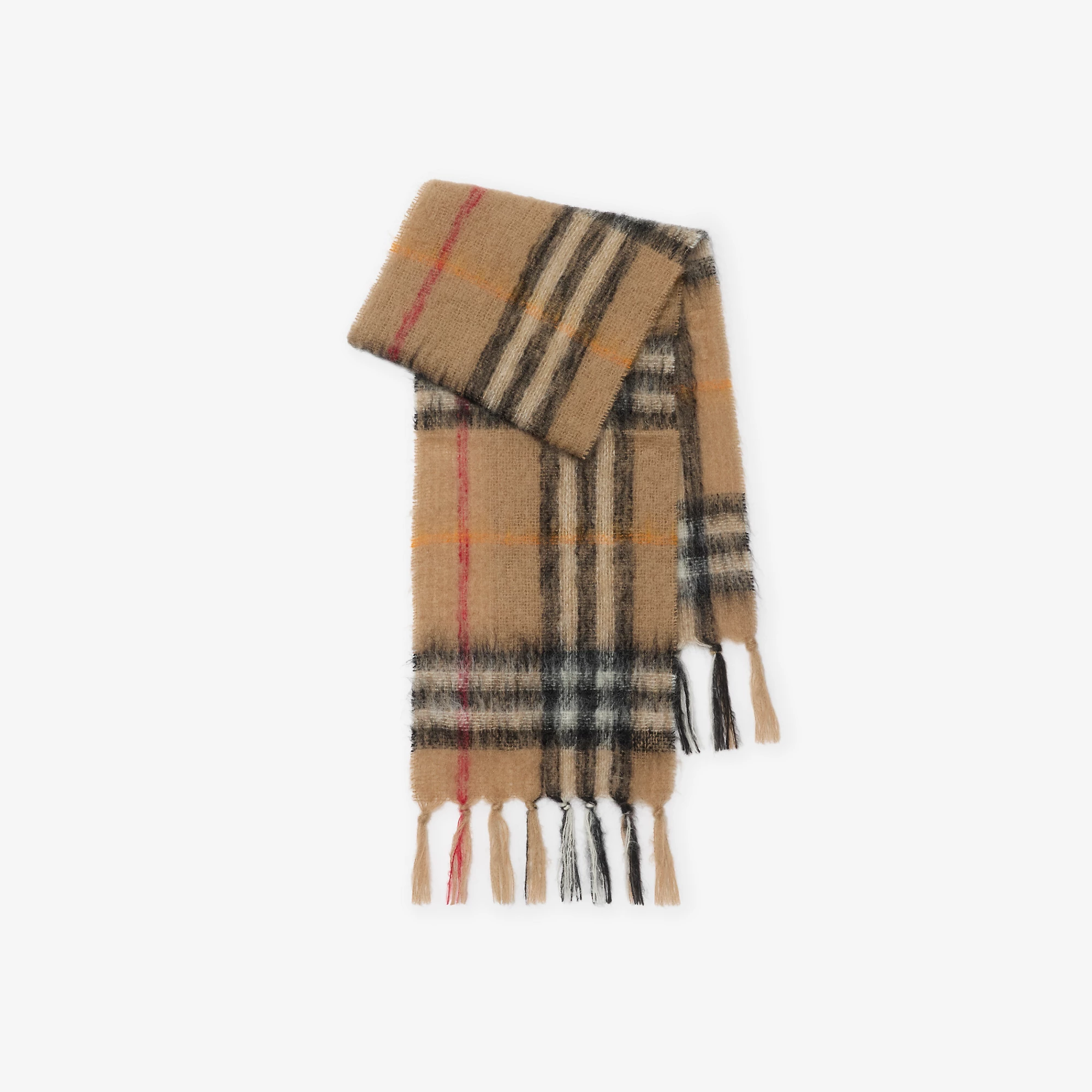 Check Mohair Wool Scarf