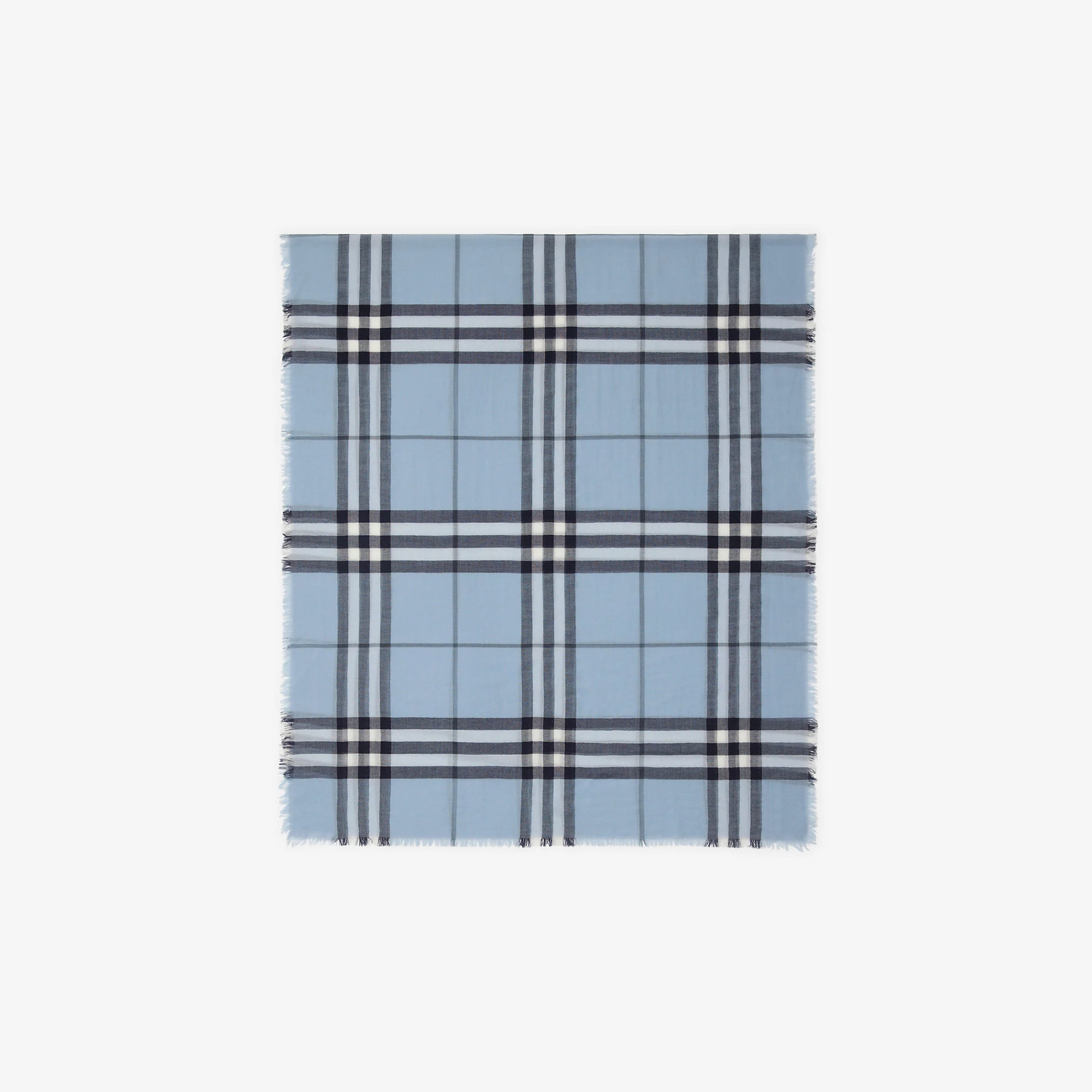 Wide Check Wool Scarf