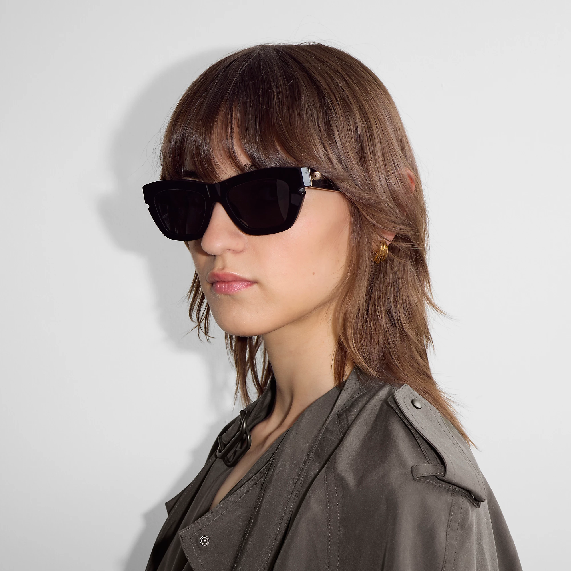 Inlaid Check Cat-eye Sunglassesâ