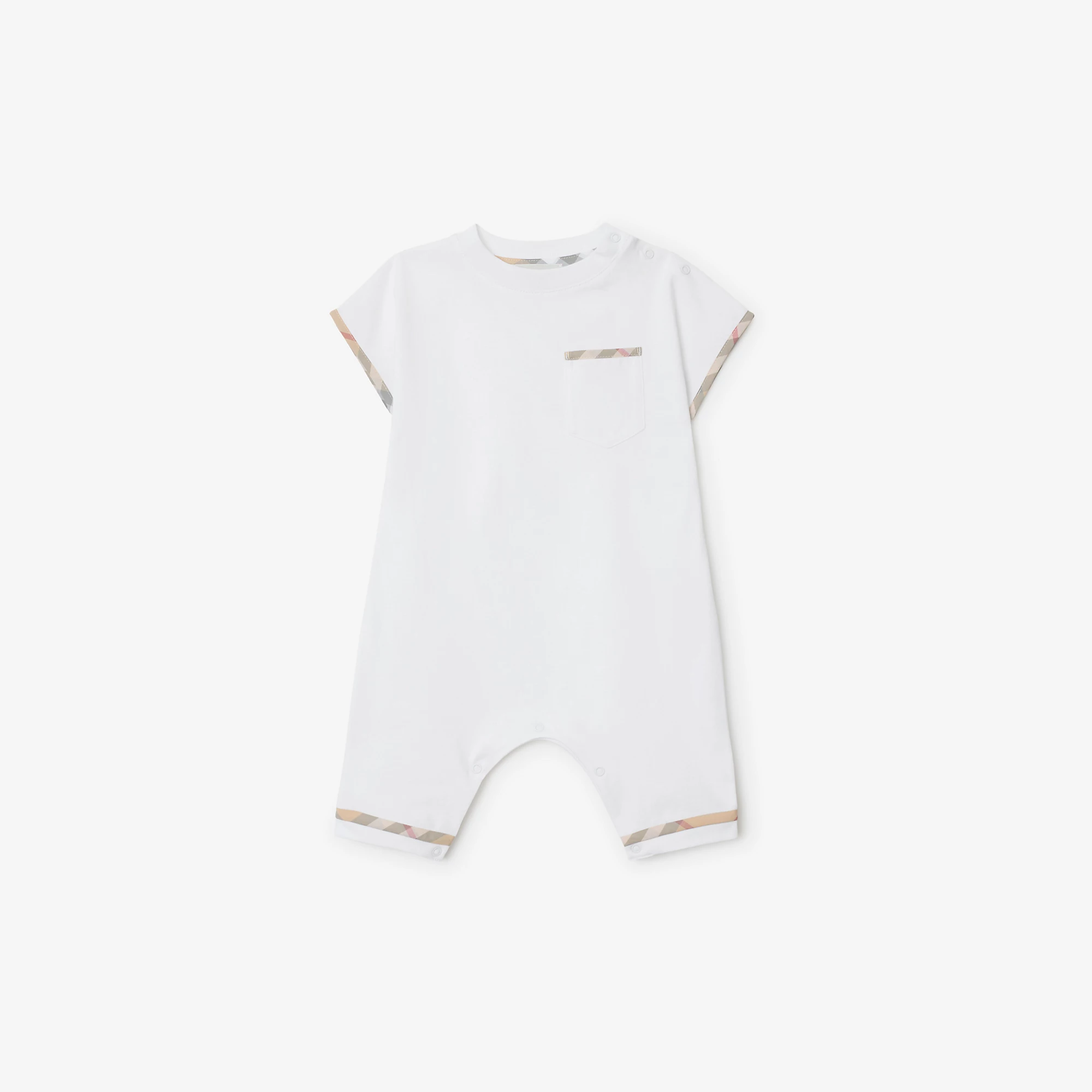 Check Trim Cotton Playsuit