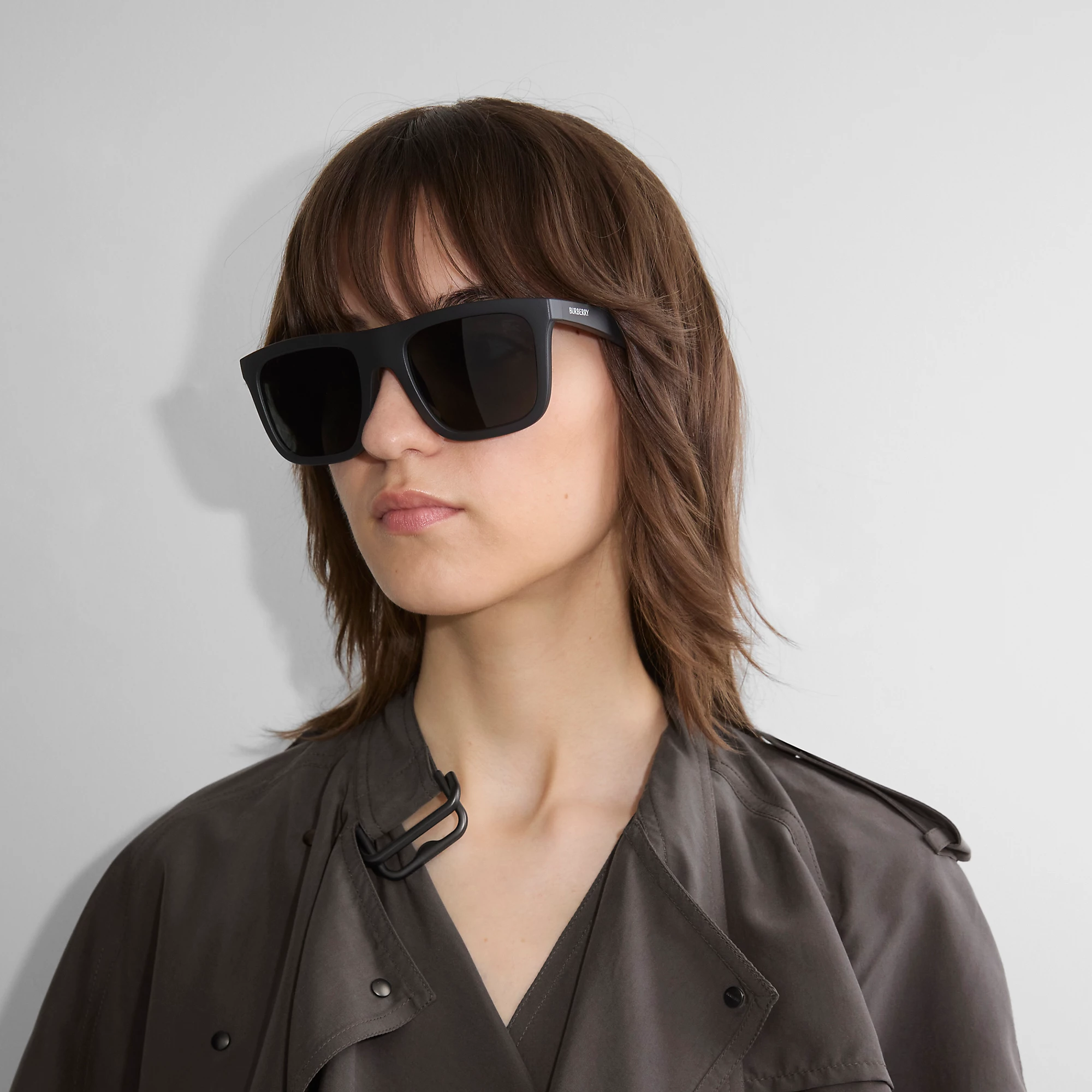 Embossed Check Square Sunglasses