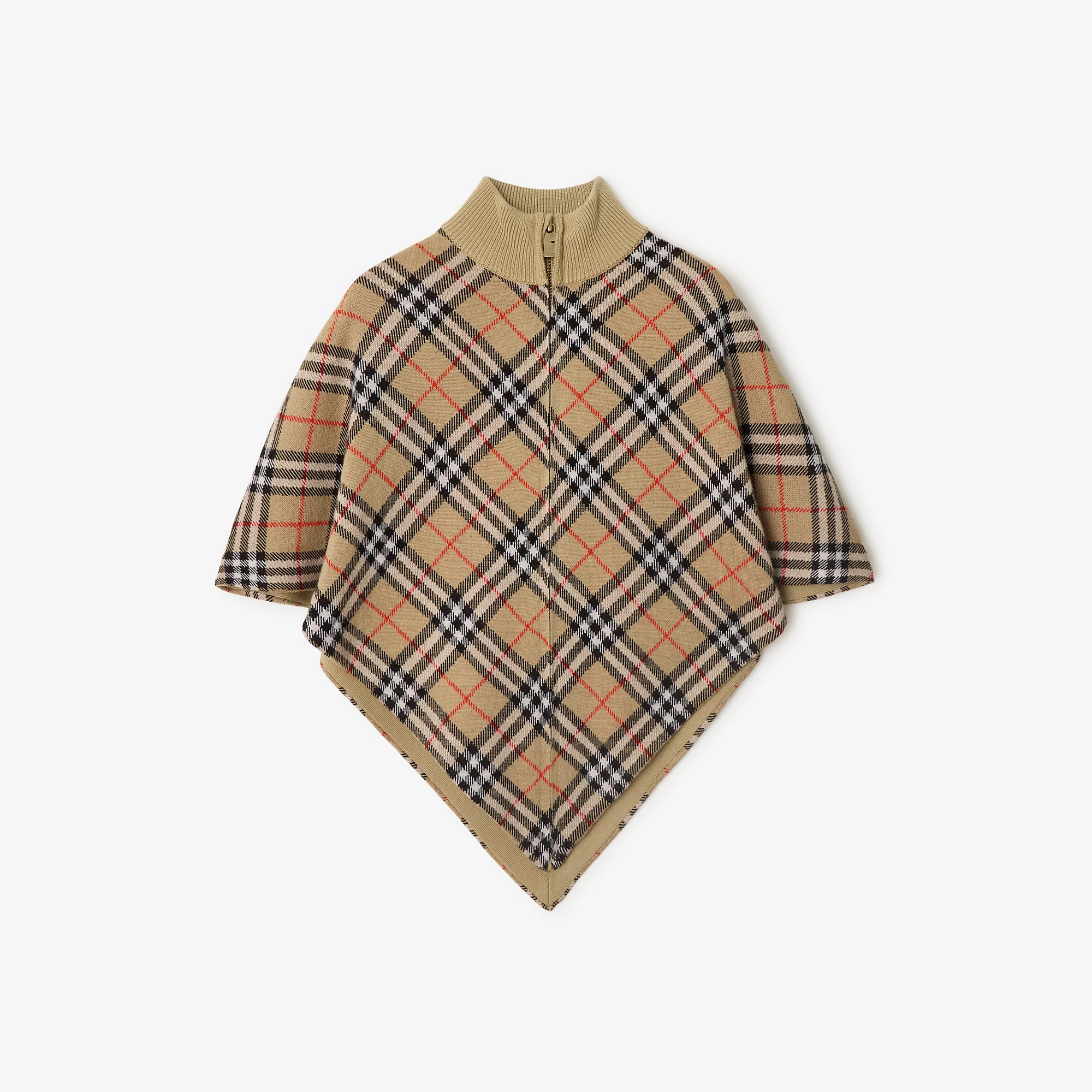 Check Wool Cape