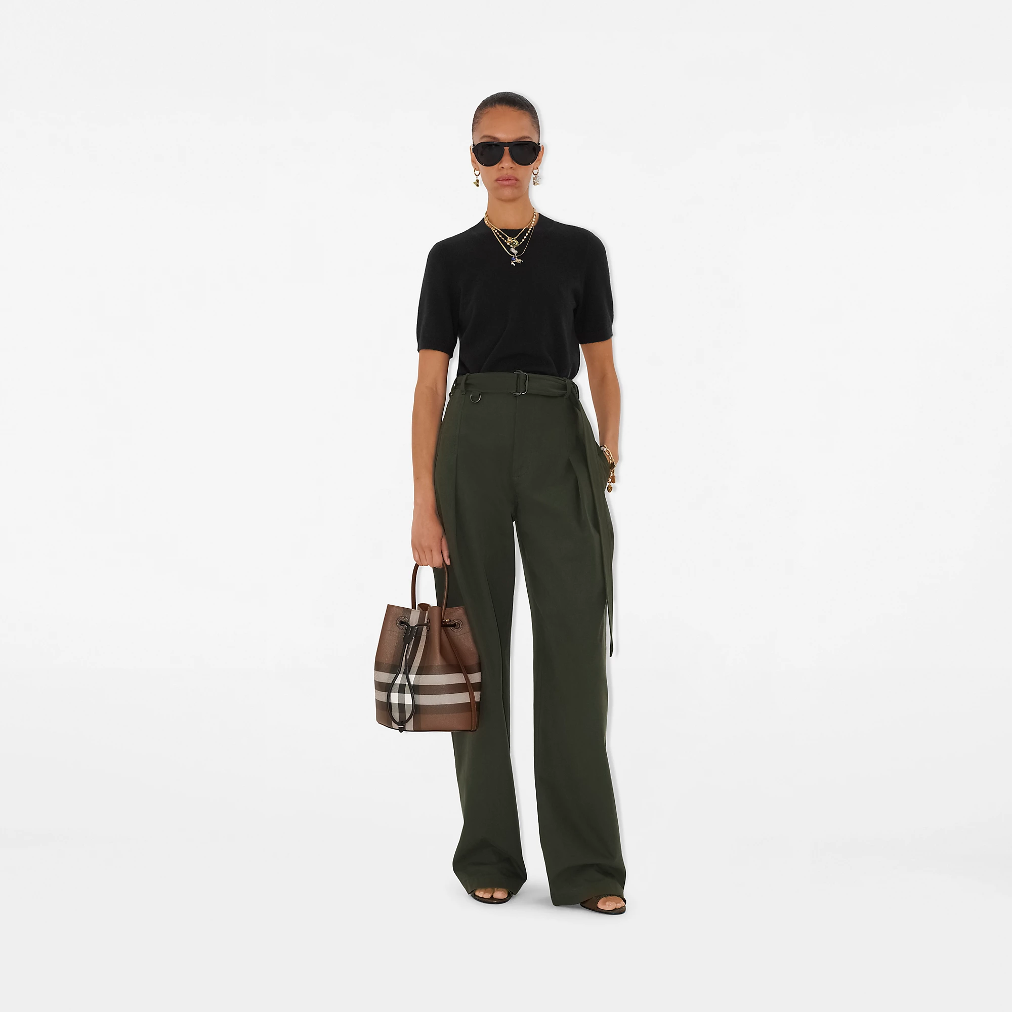 Small Check Bucket Bag
