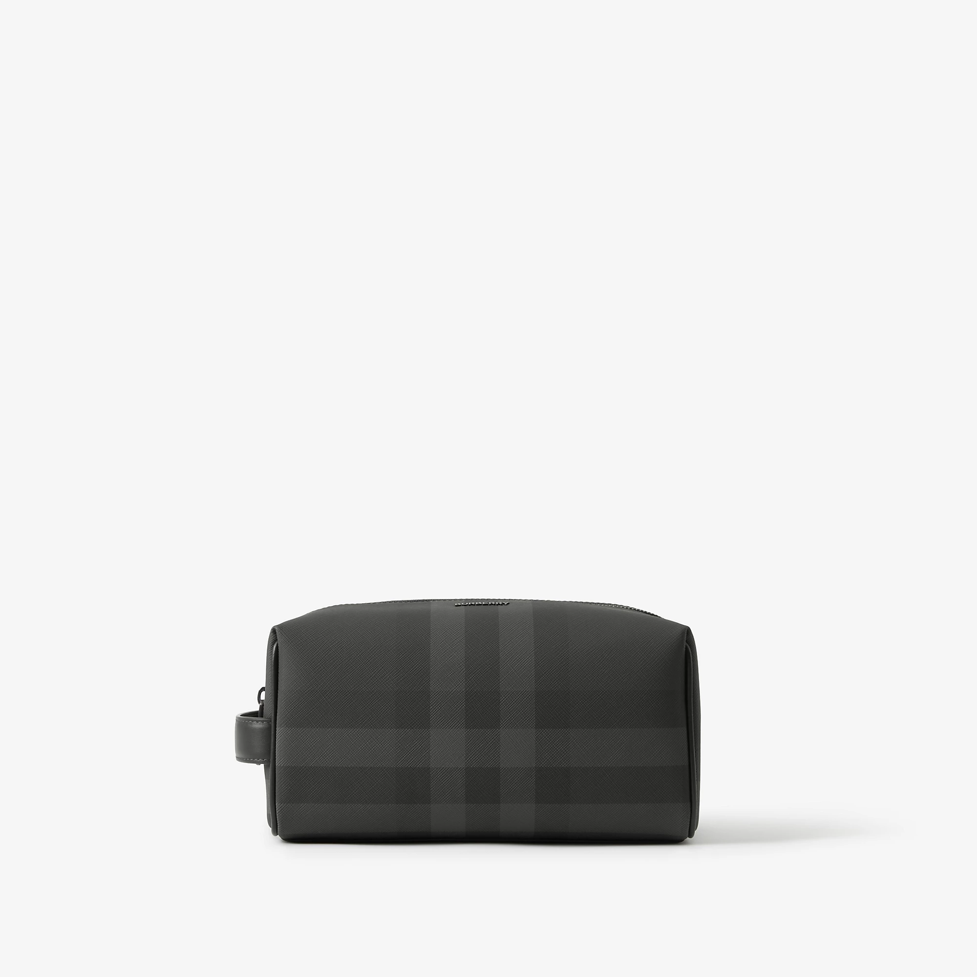 Check and Leather Travel Pouch
