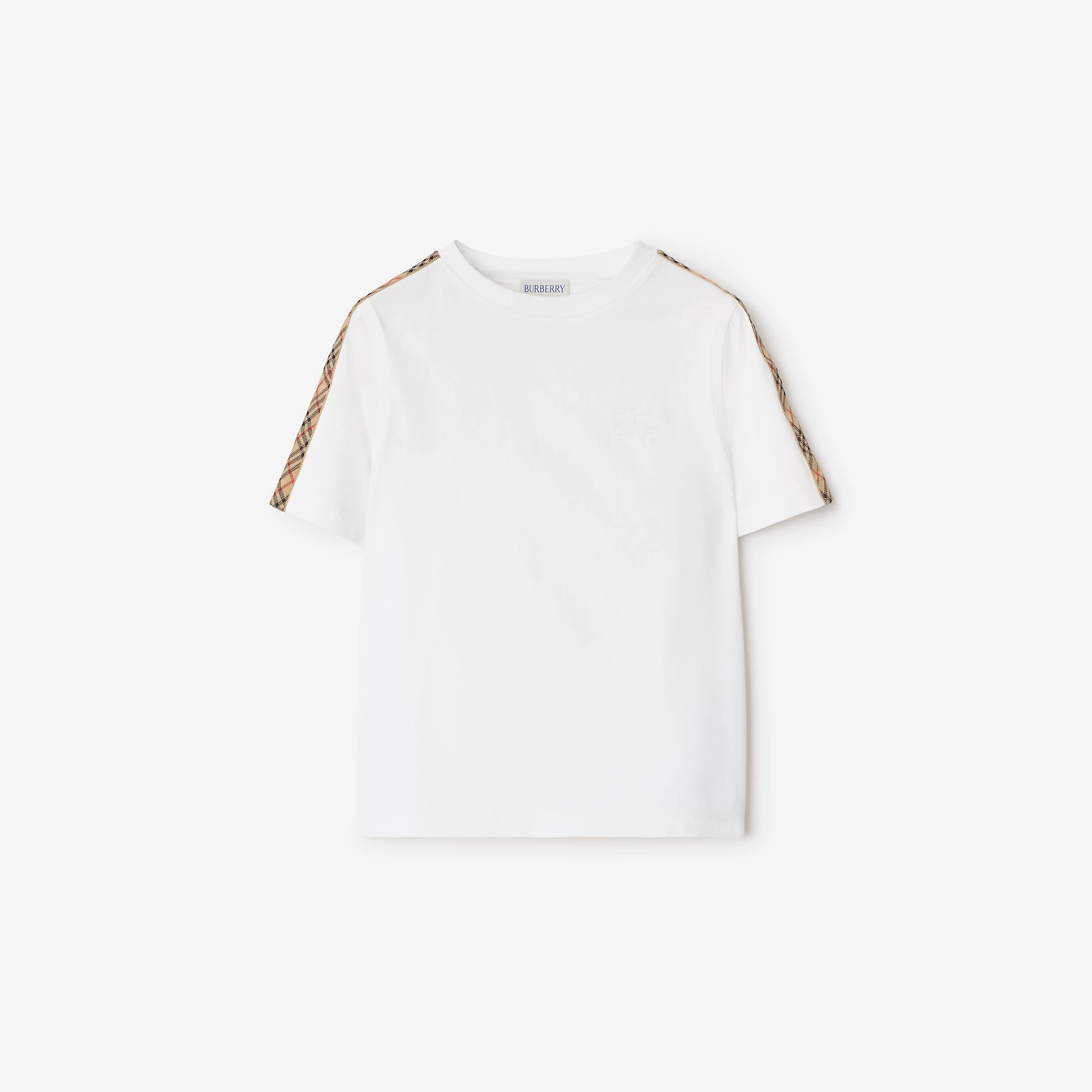 Check Trim Cotton T-shirt