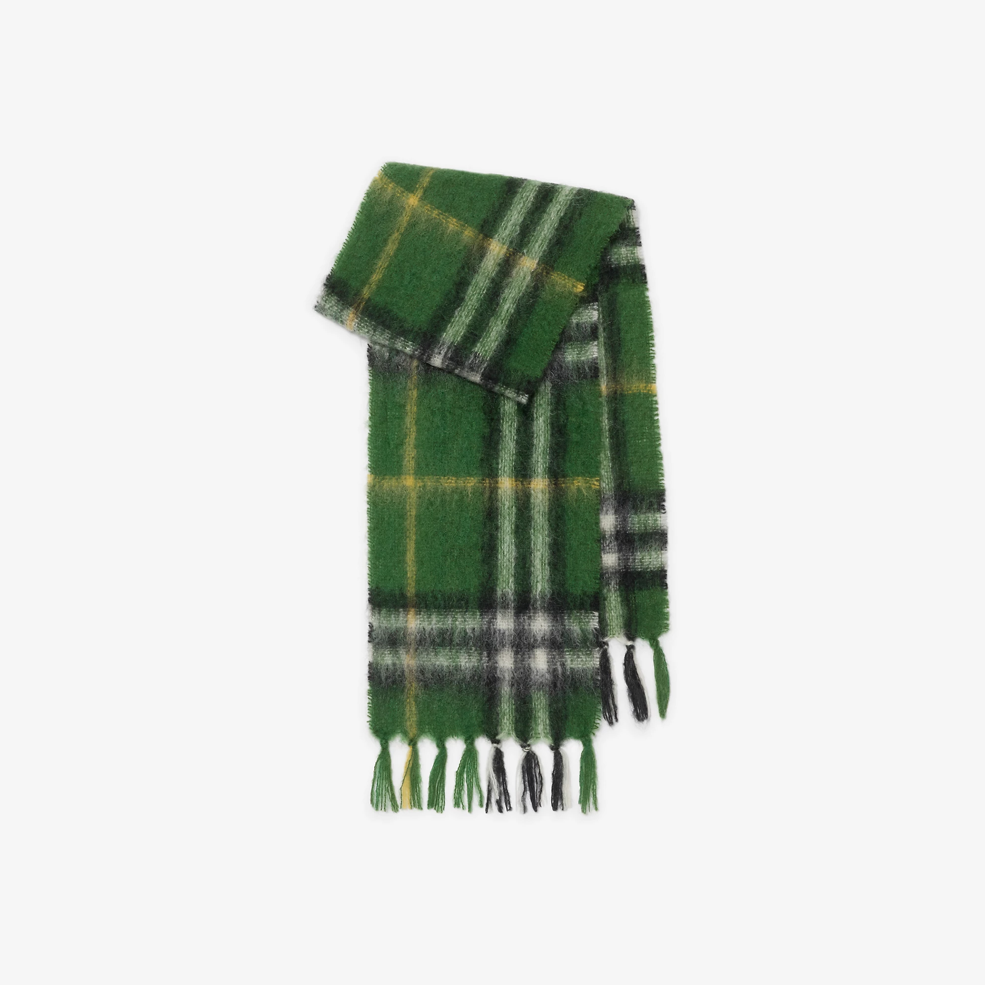 Check Mohair Wool Scarf