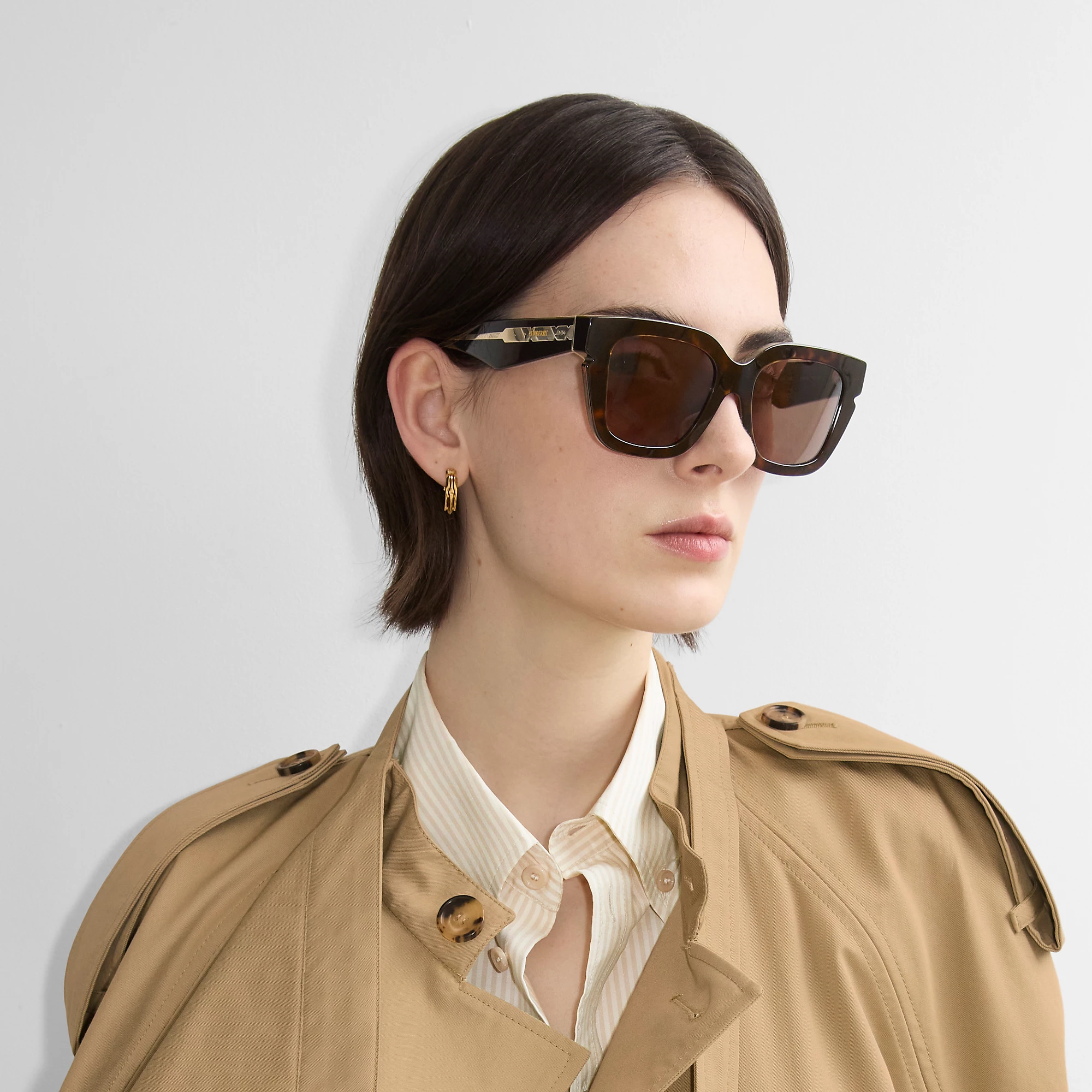 Inlaid Check Square Sunglasses