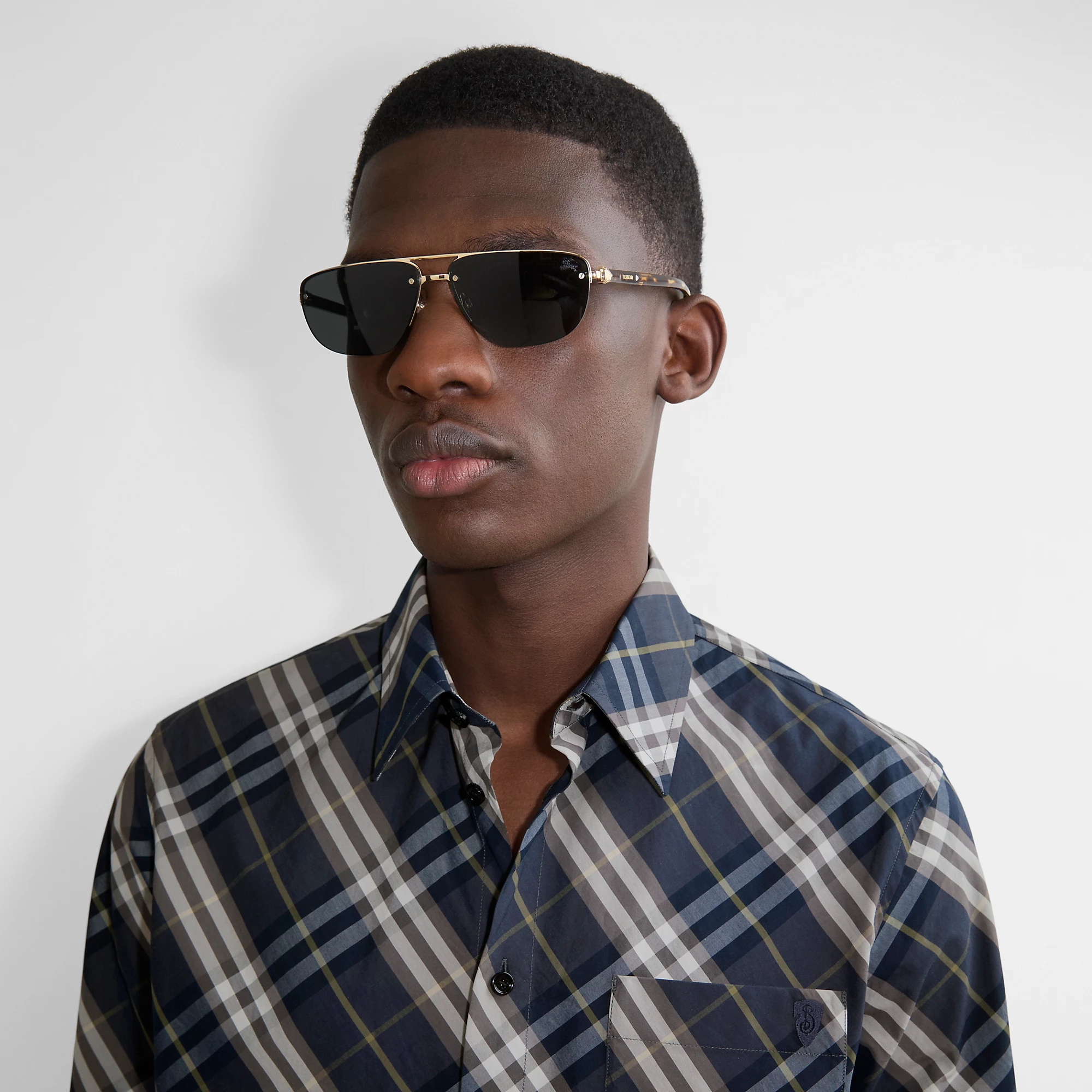 Metal Shield Rectangular Sunglassesâ
