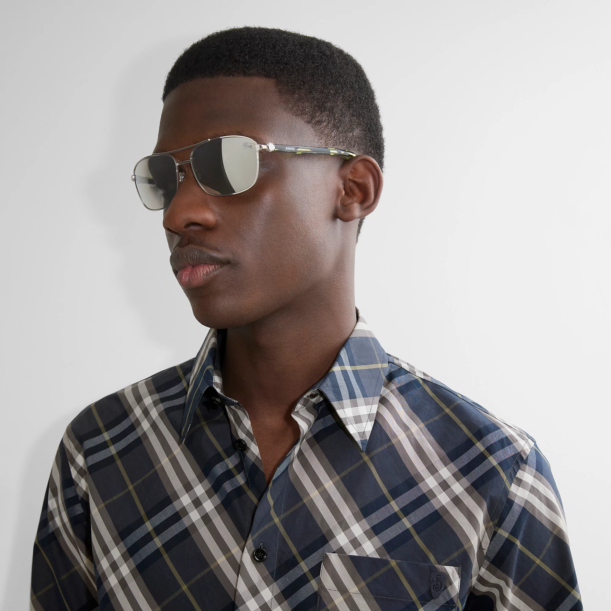Metal Shield Rectangular Sunglassesâ