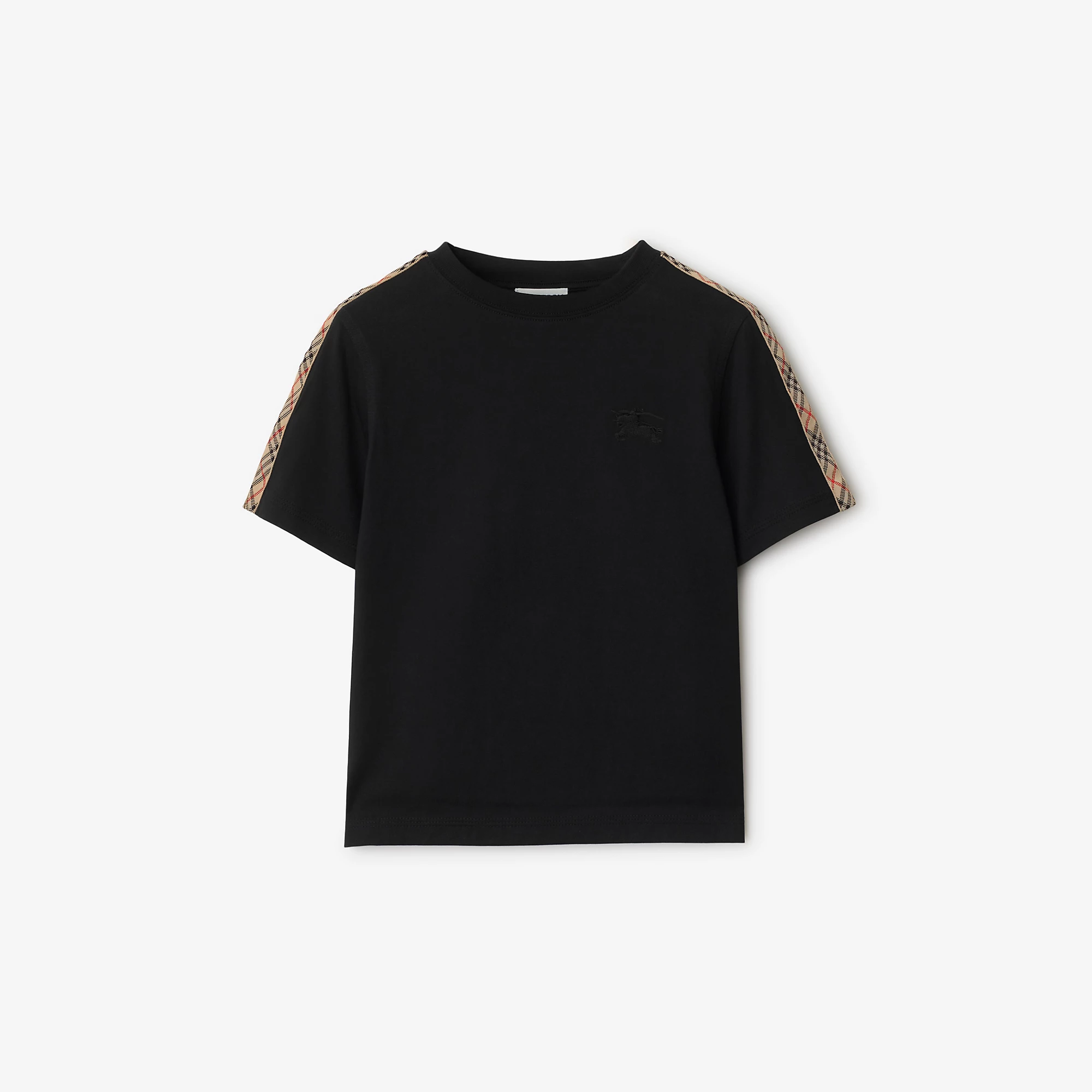 Check Trim Cotton T-shirt