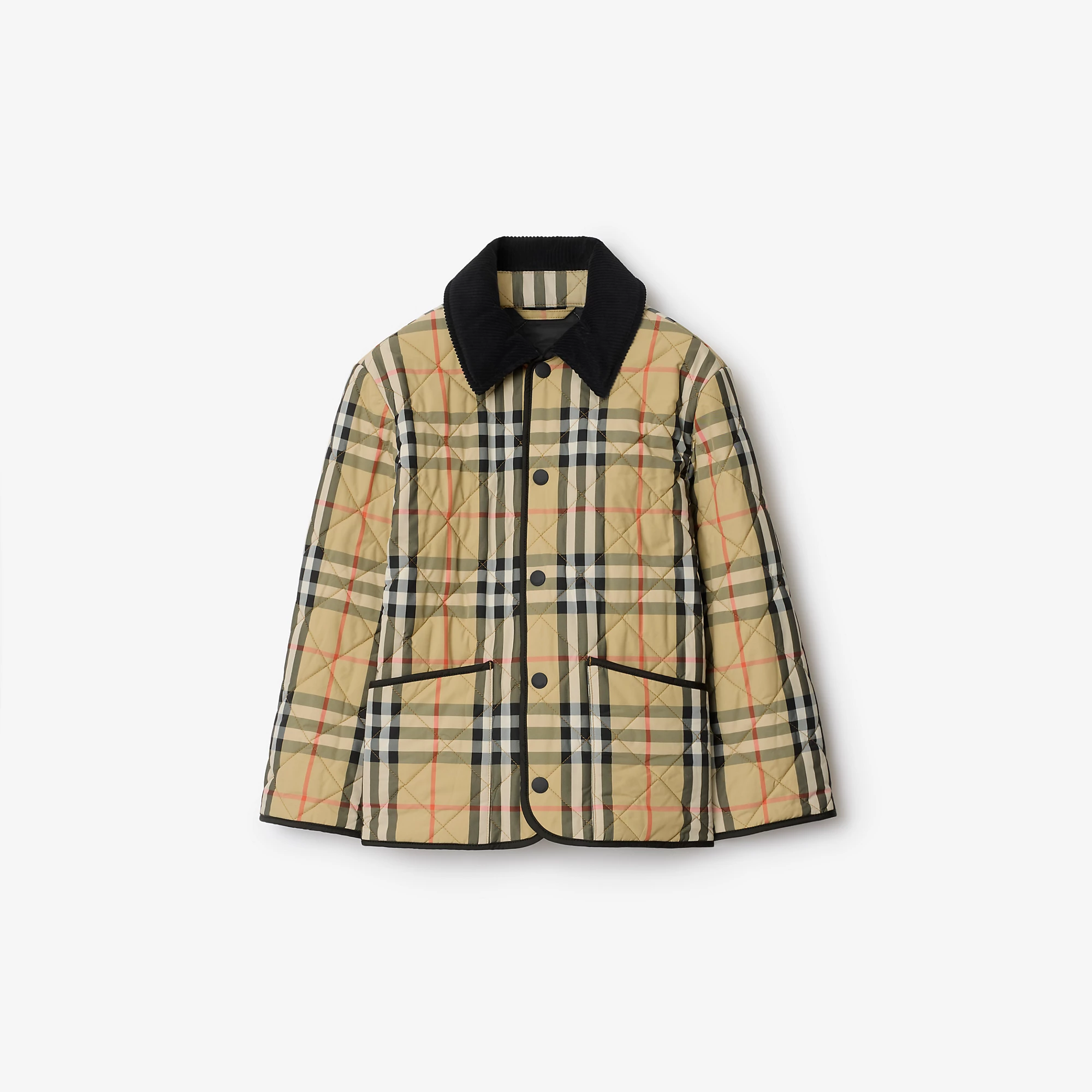 Check Quilted Nylon Barn Jacket
