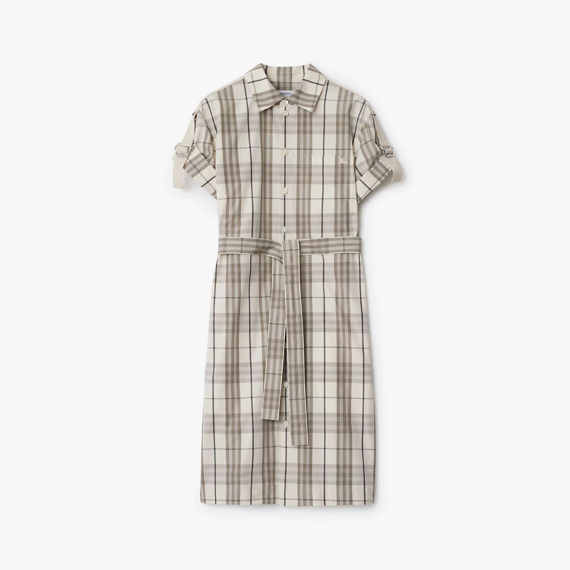 Check Cotton Shirt Dress