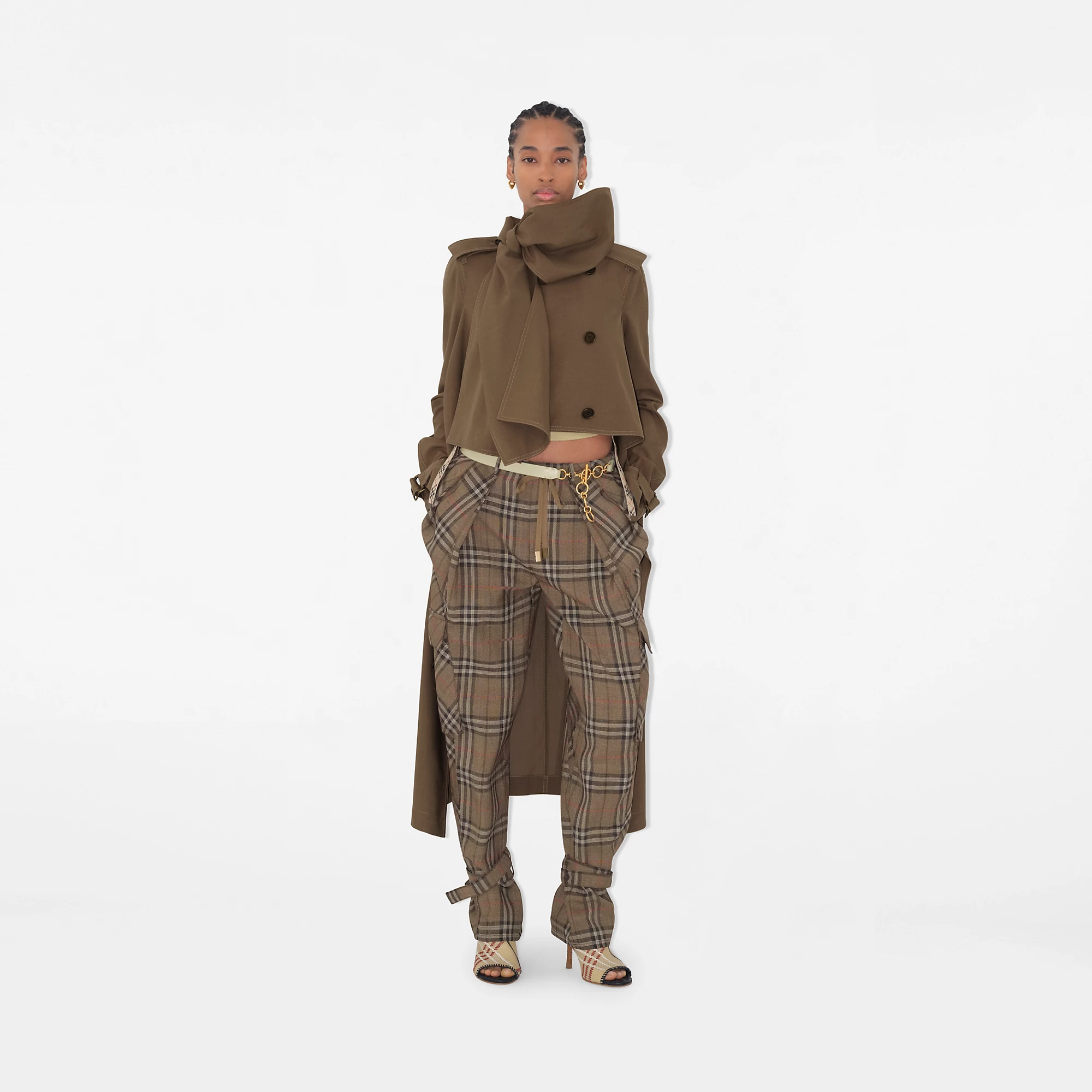 Long Silk Scarf Trench Coat