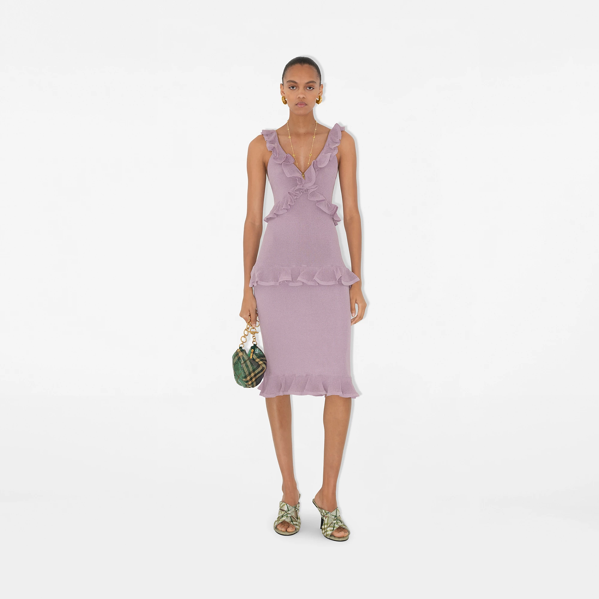 Ruffled Silk Blend Dress