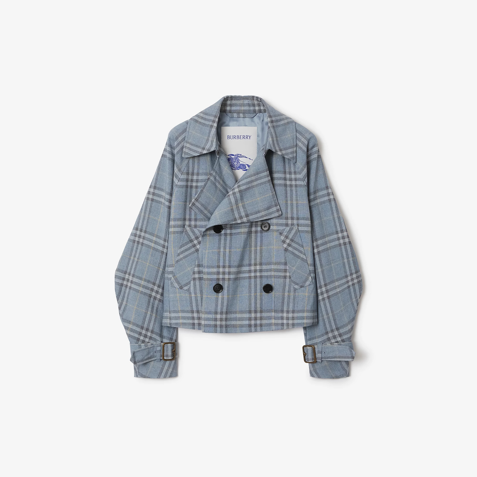 Check Silk Blend Trench Jacket