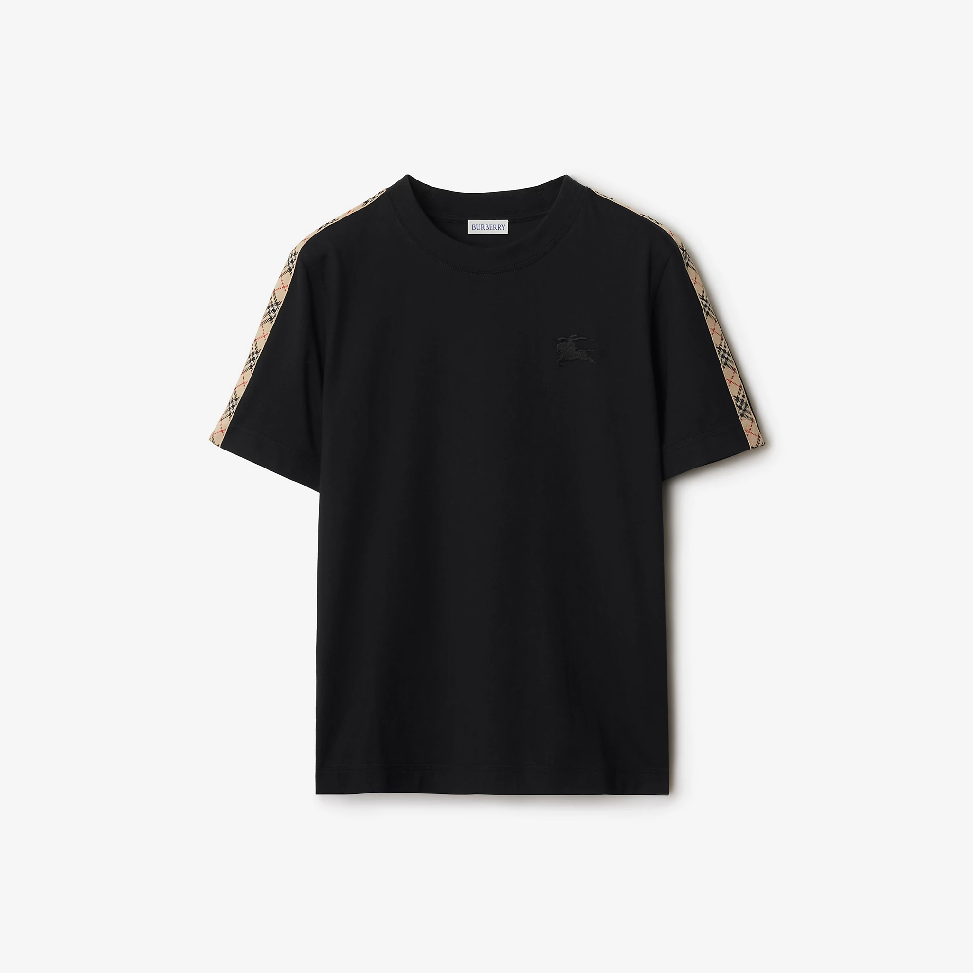 Check Trim Cotton T-shirt