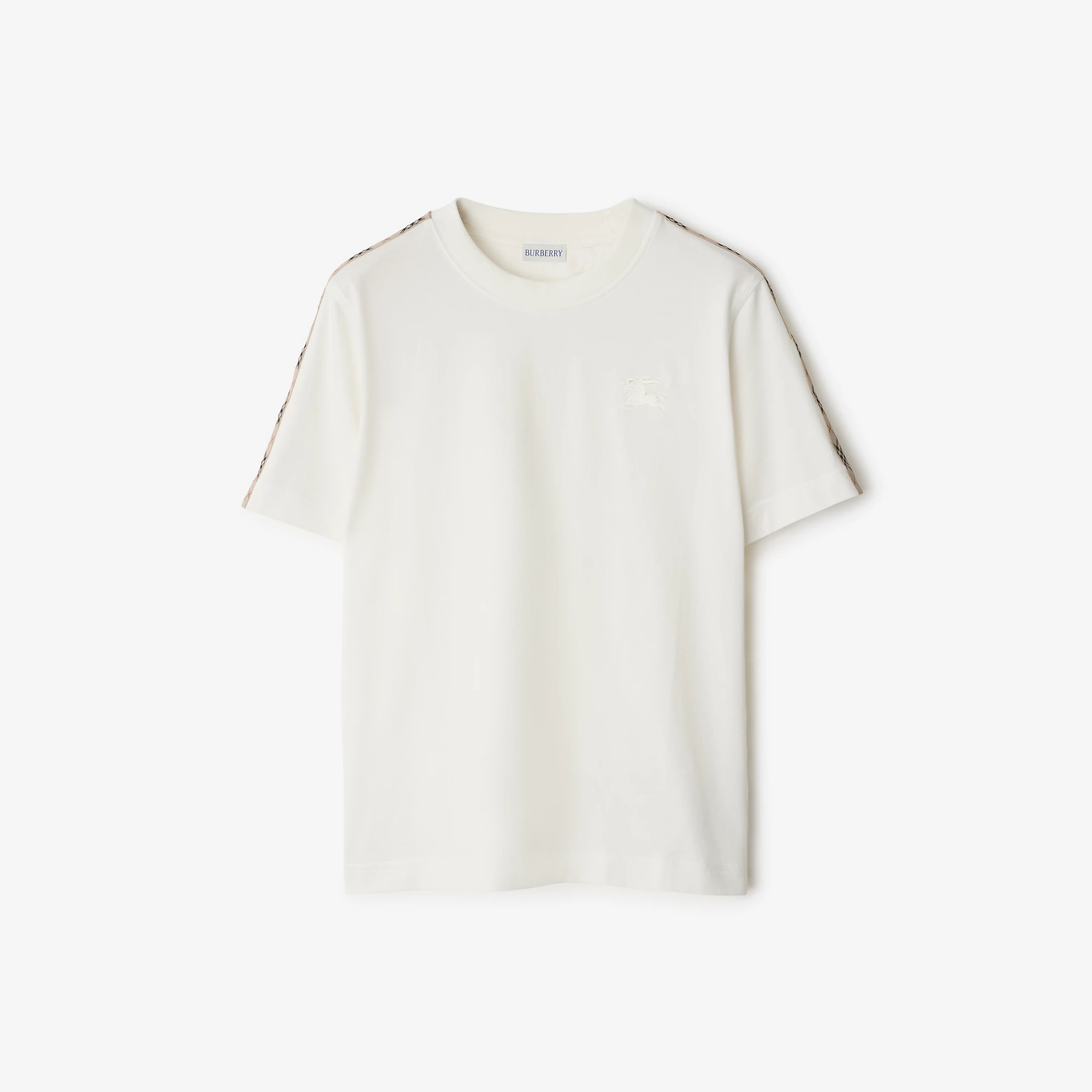 Check Trim Cotton T-shirt