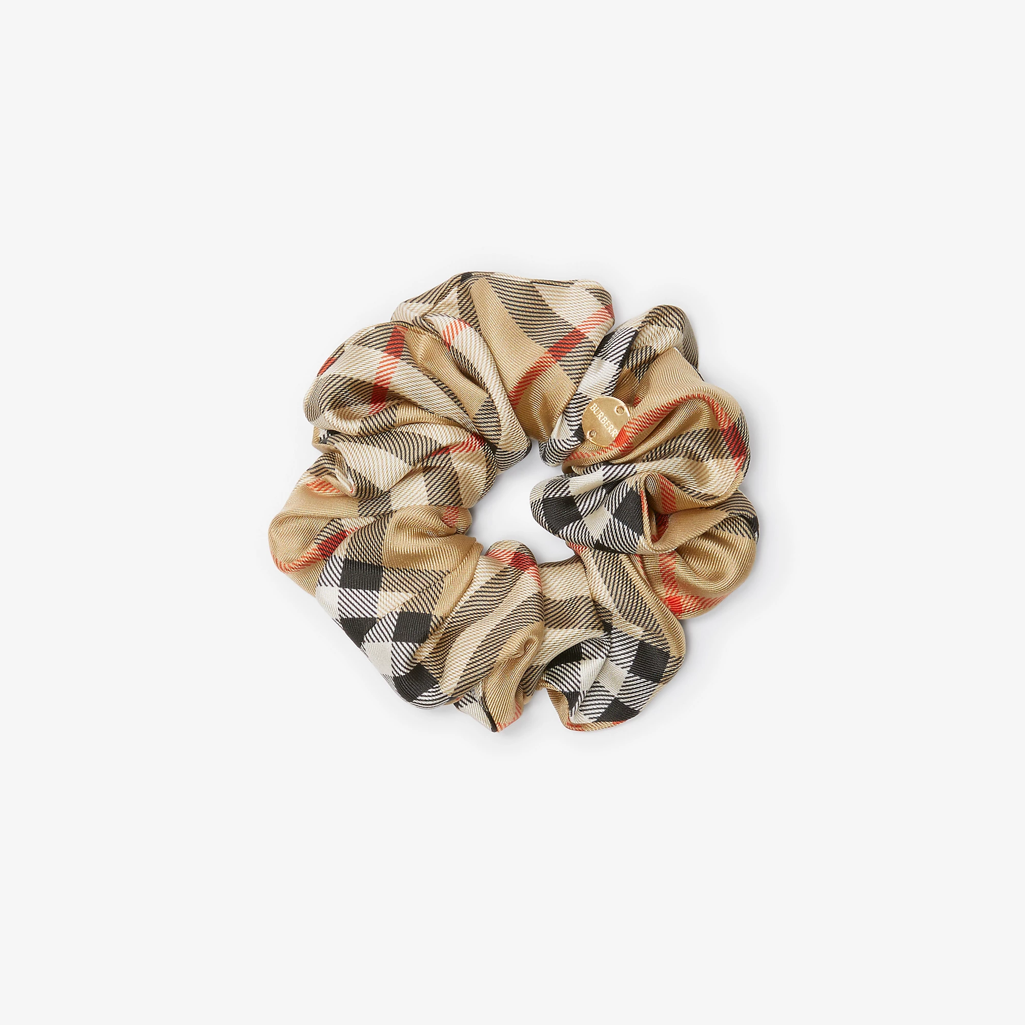 Check Silk Scrunchie