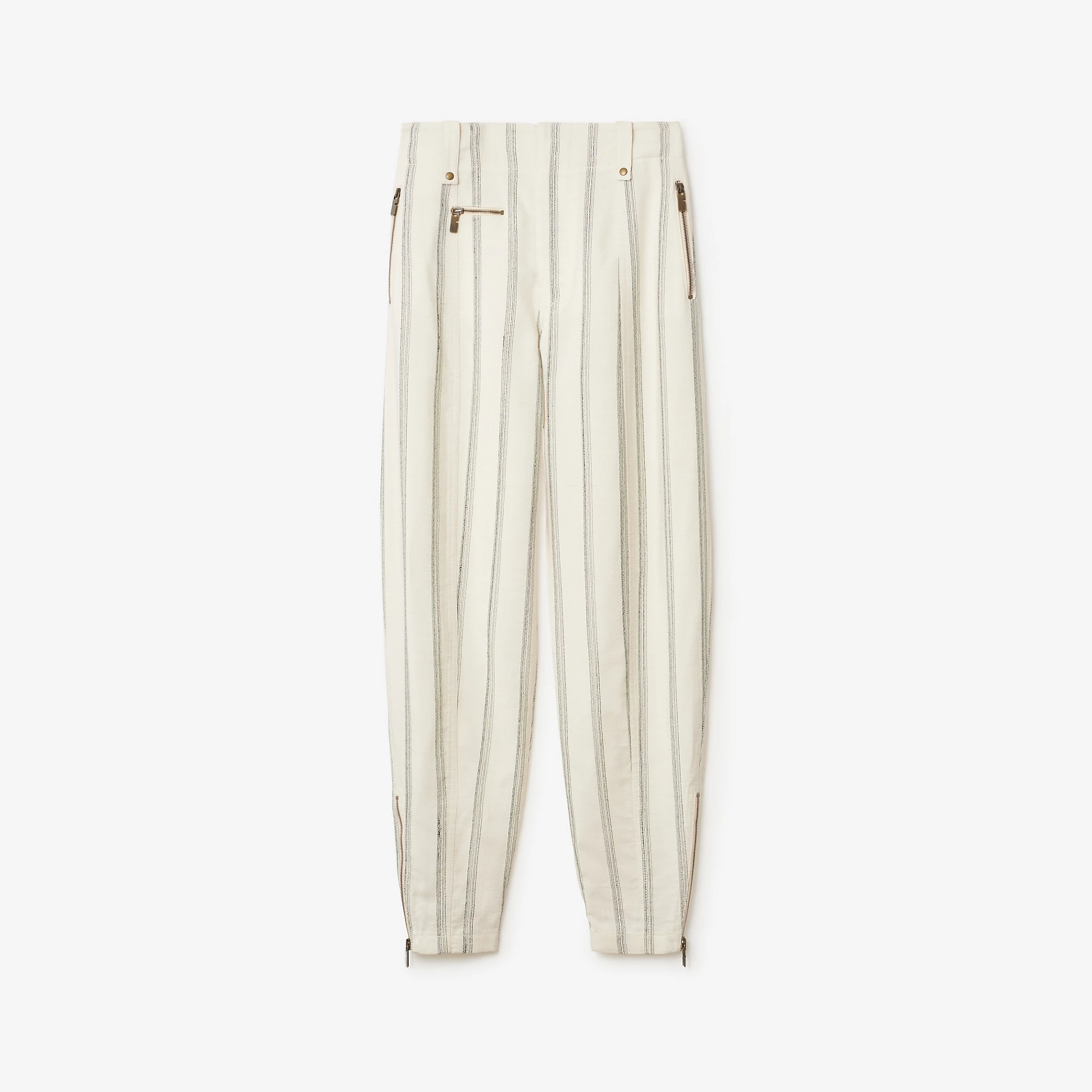 Striped Silk Blend Tailored Trousers