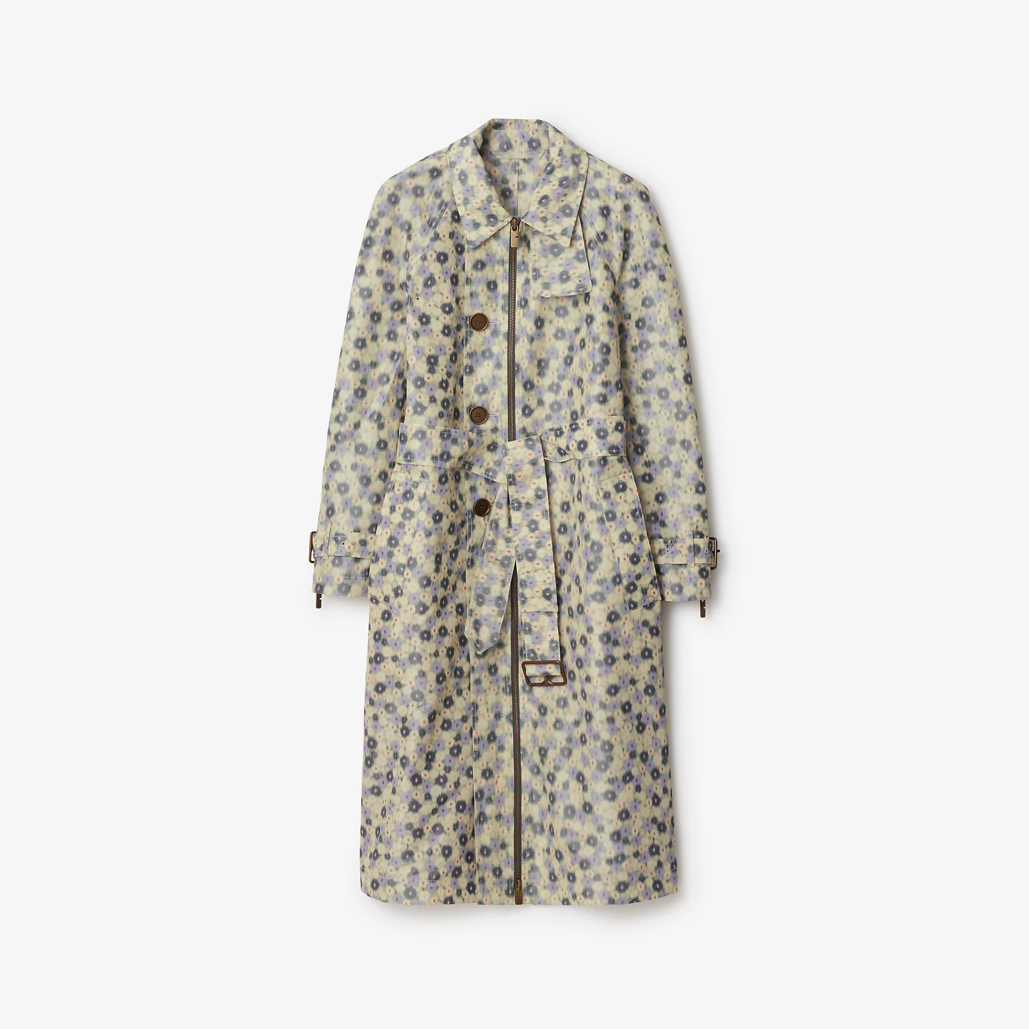Long Daisy Lightweight Zip Car Coat